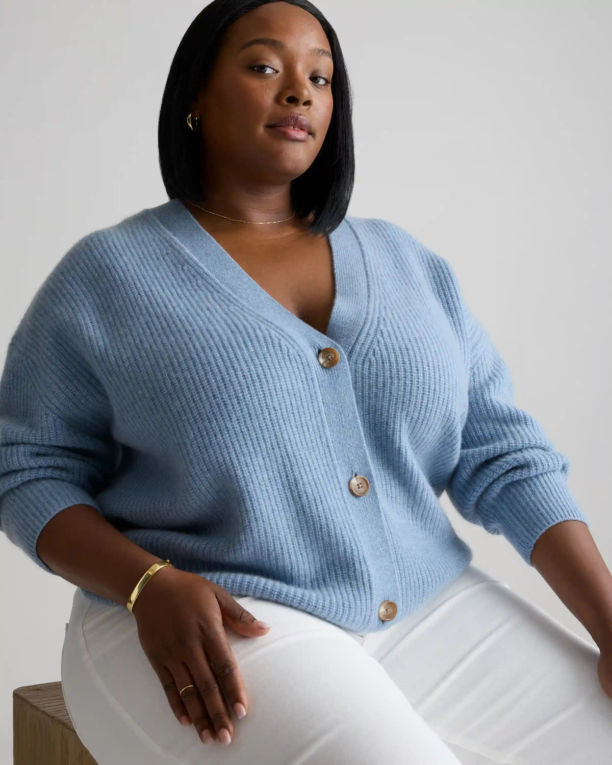 Mongolian Cashmere Oversized Boyfriend Cardigan Sweater