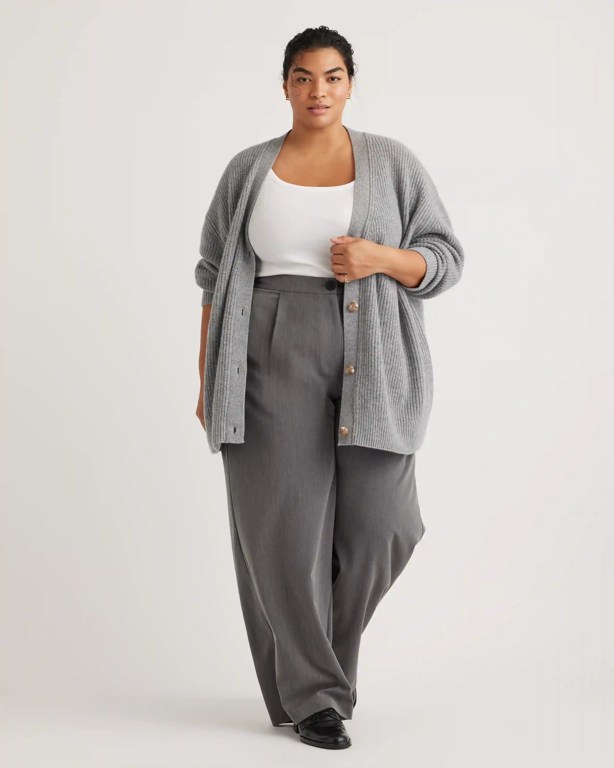 Mongolian Cashmere Oversized Boyfriend Cardigan Sweater