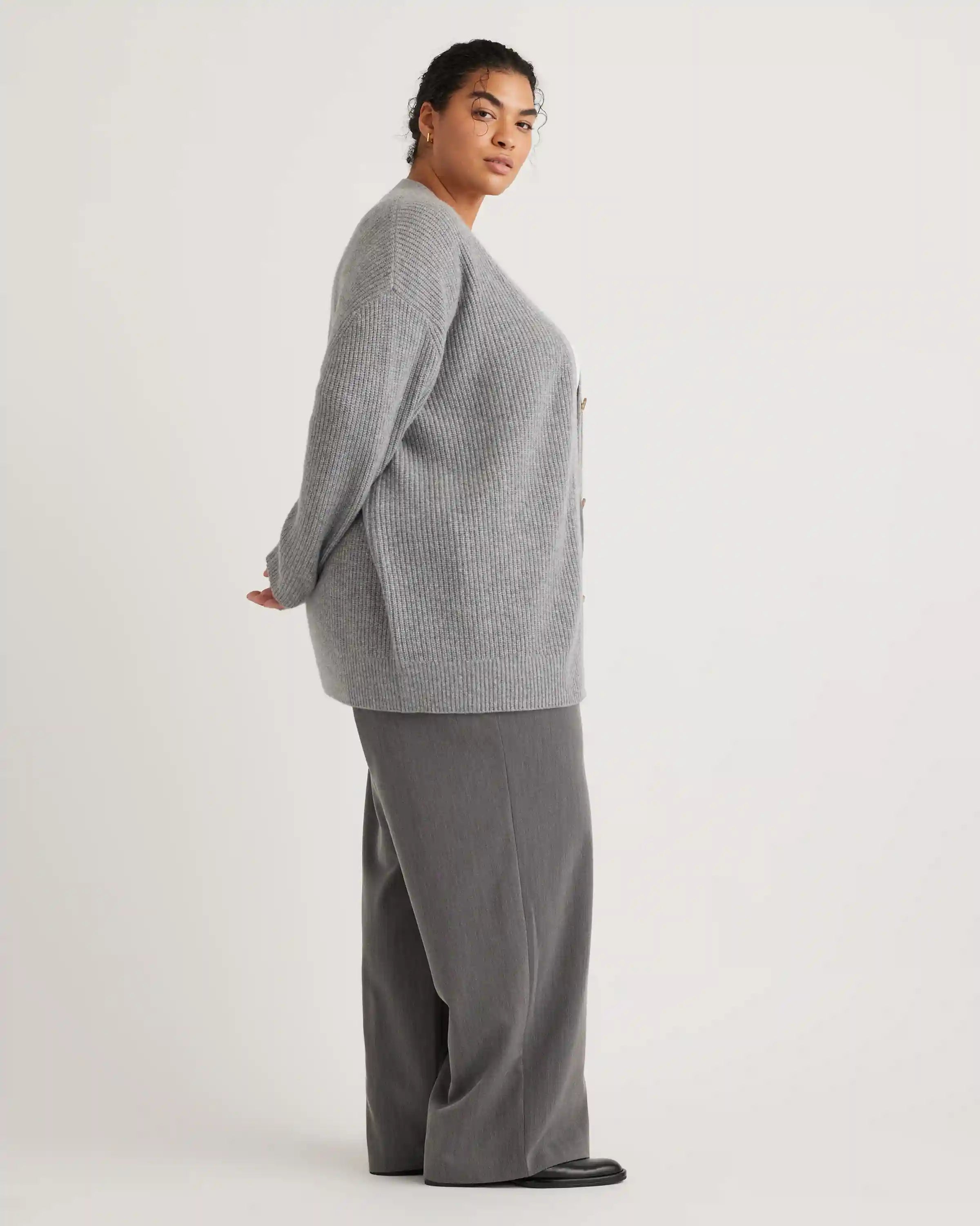 Mongolian Cashmere Oversized Boyfriend Cardigan Sweater