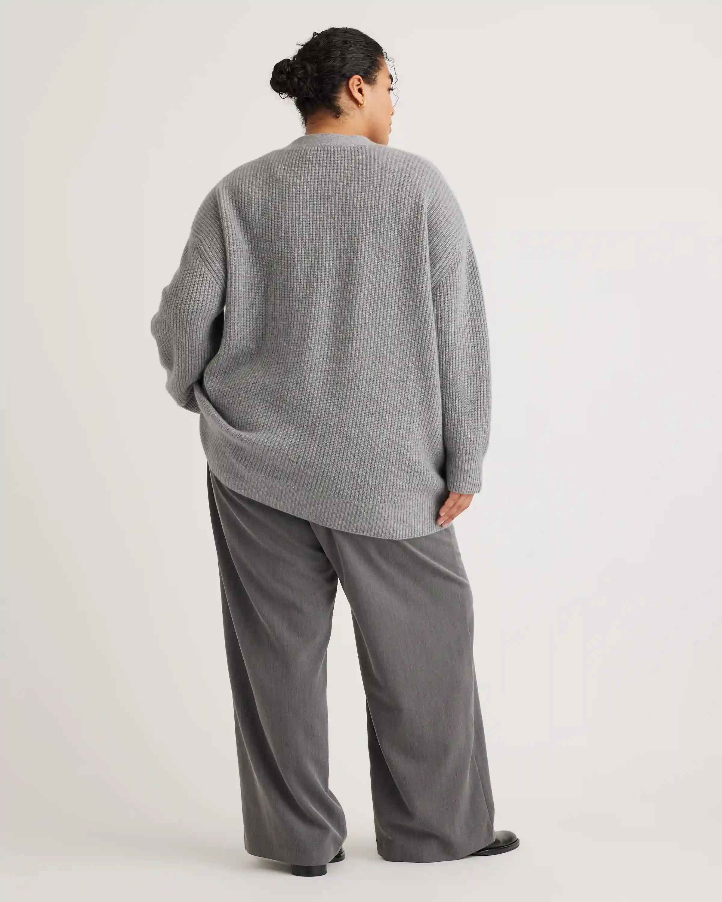 Mongolian Cashmere Oversized Boyfriend Cardigan Sweater