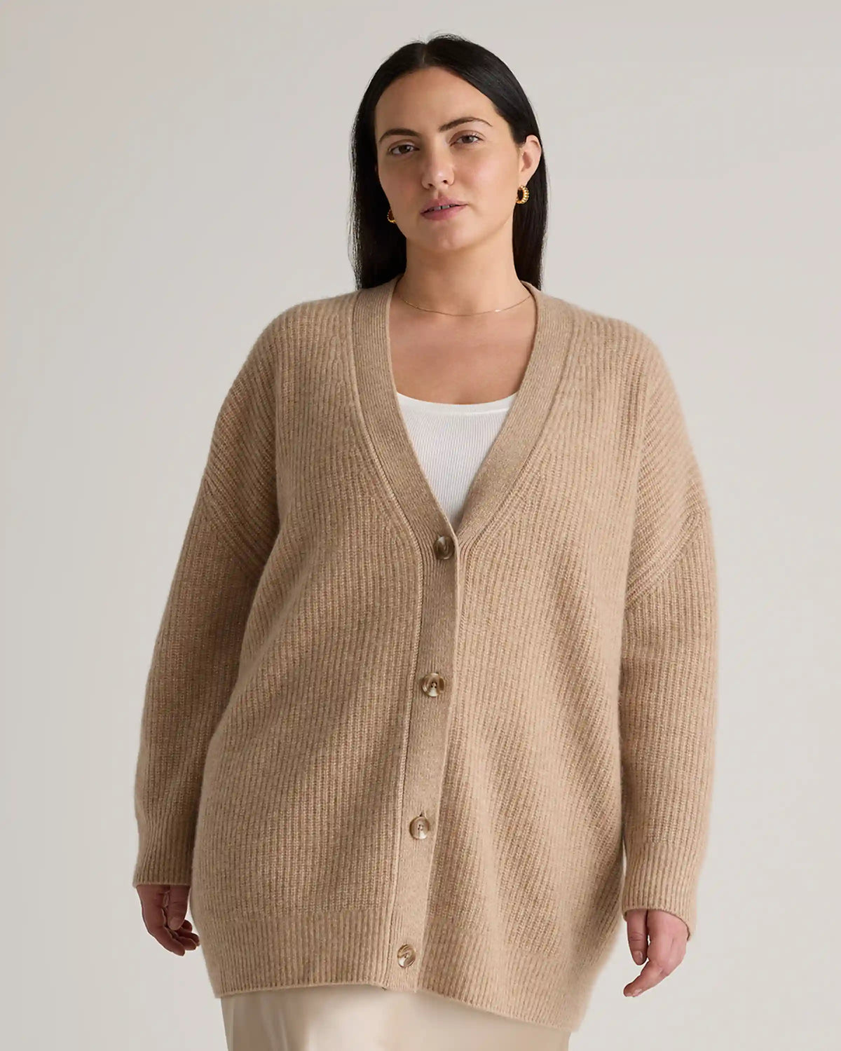 Mongolian Cashmere Oversized Boyfriend Cardigan Sweater