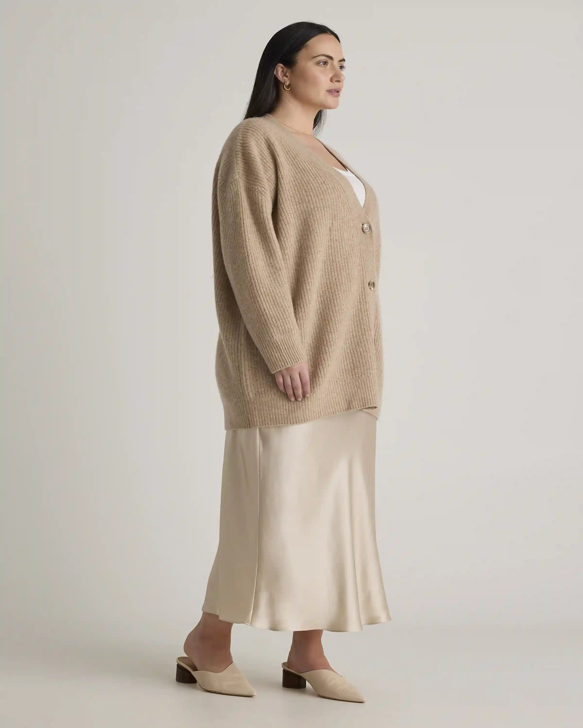 Mongolian Cashmere Oversized Boyfriend Cardigan Sweater