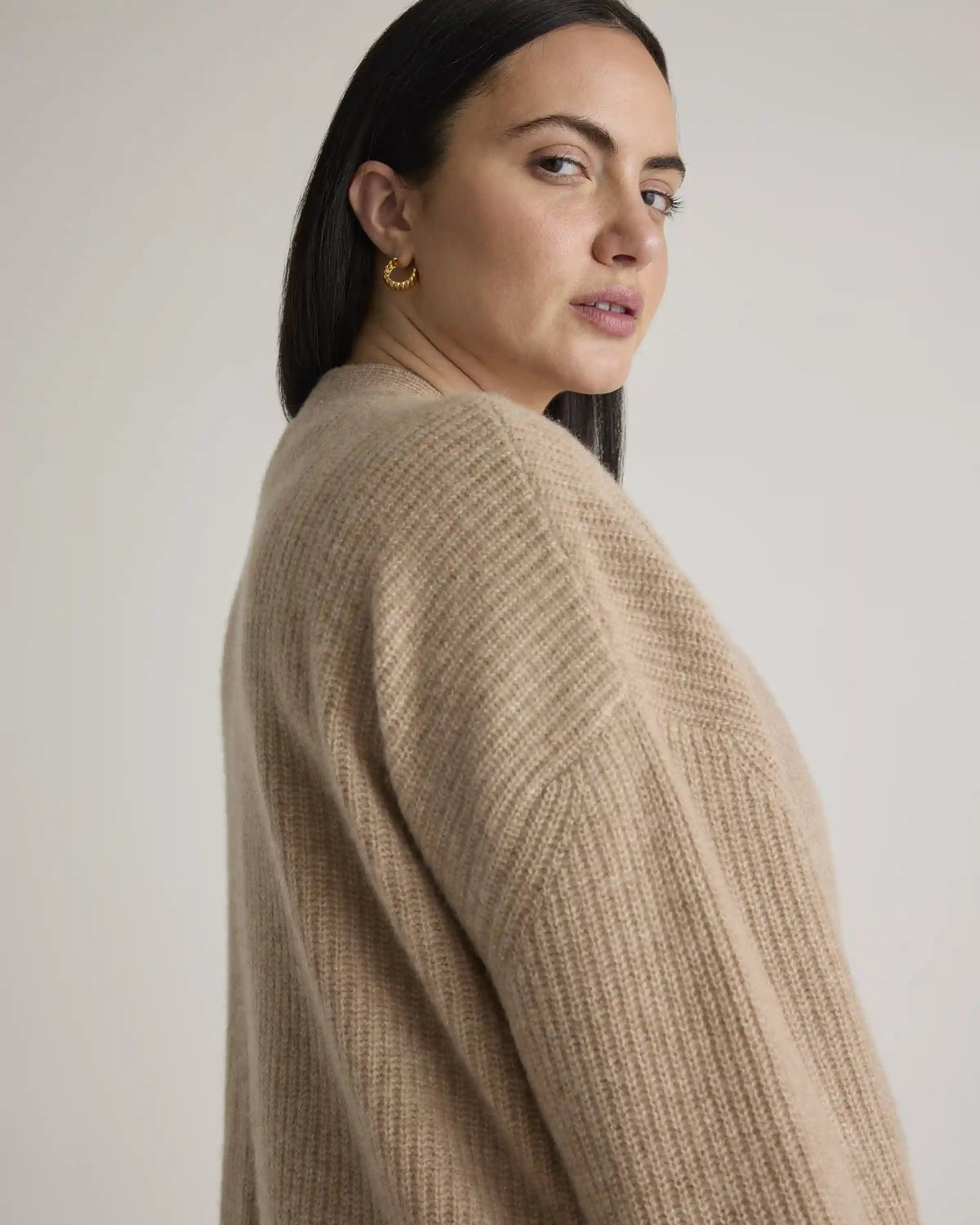 Mongolian Cashmere Oversized Boyfriend Cardigan Sweater