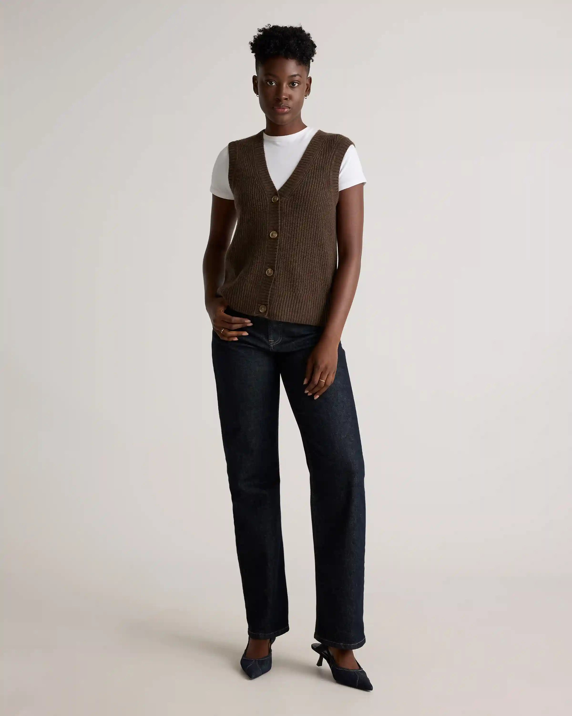 Mongolian Cashmere Fisherman Sweater Vest