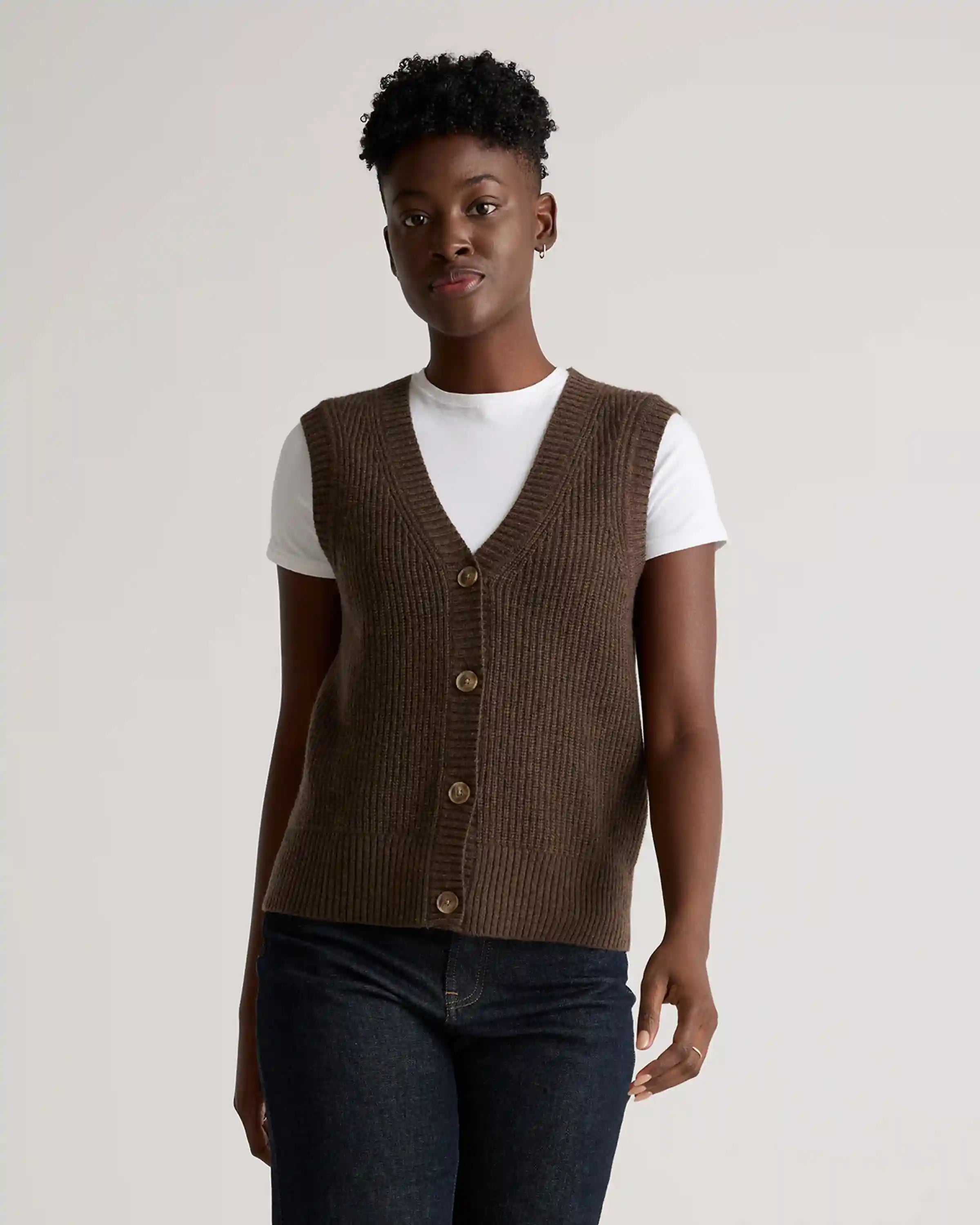 Mongolian Cashmere Fisherman Sweater Vest
