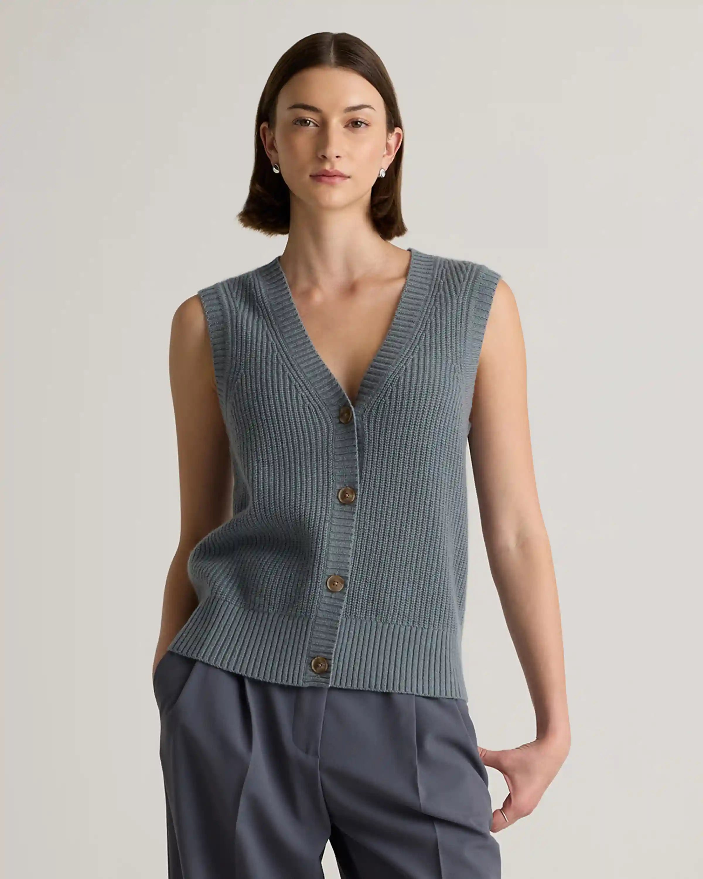 Mongolian Cashmere Fisherman Sweater Vest