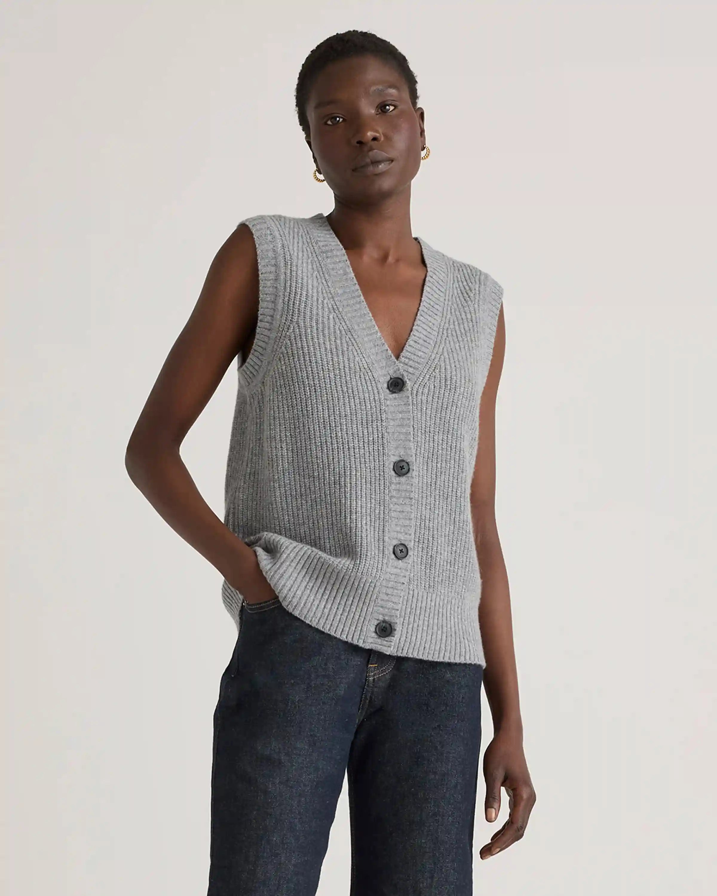 Mongolian Cashmere Fisherman Sweater Vest