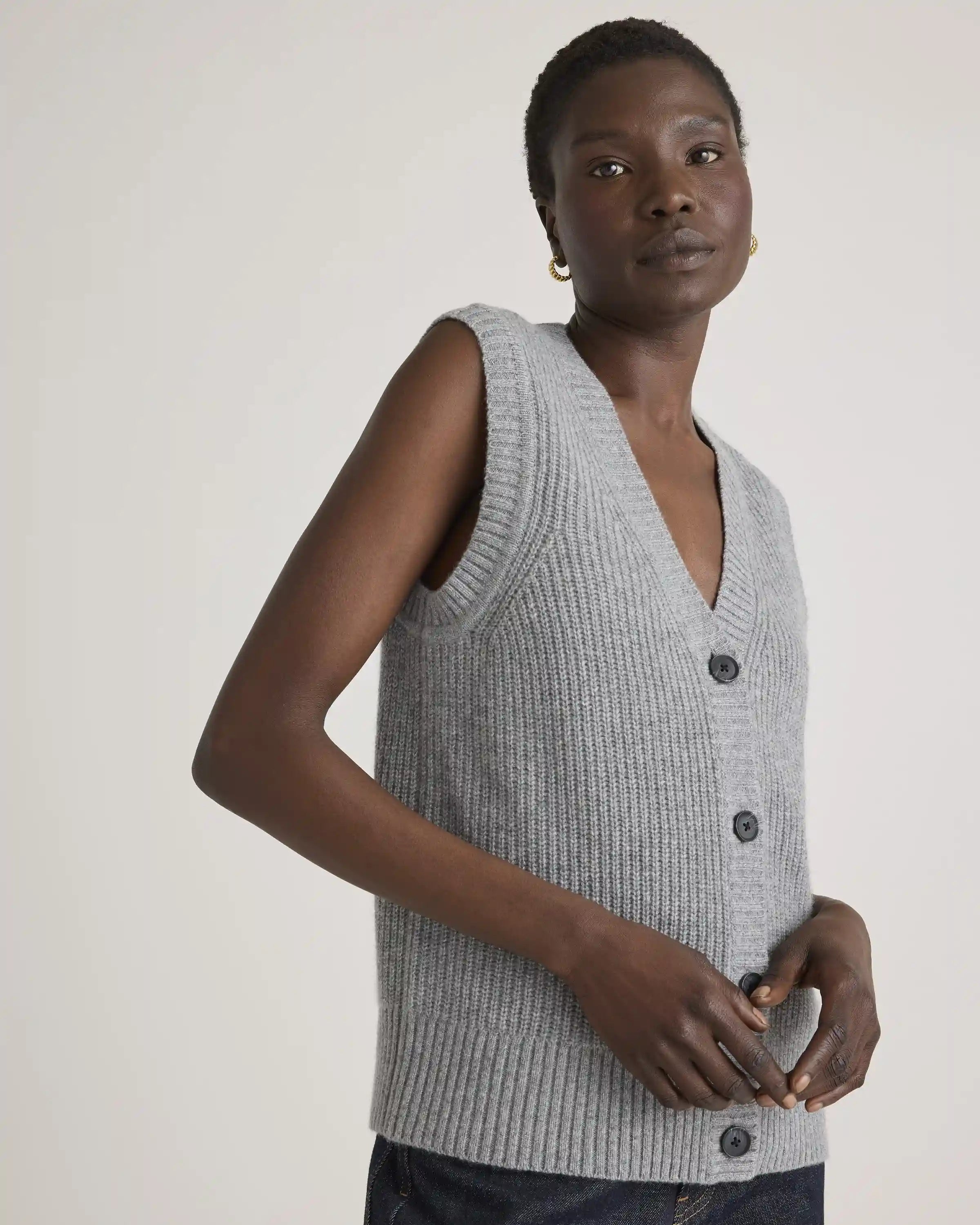 Mongolian Cashmere Fisherman Sweater Vest