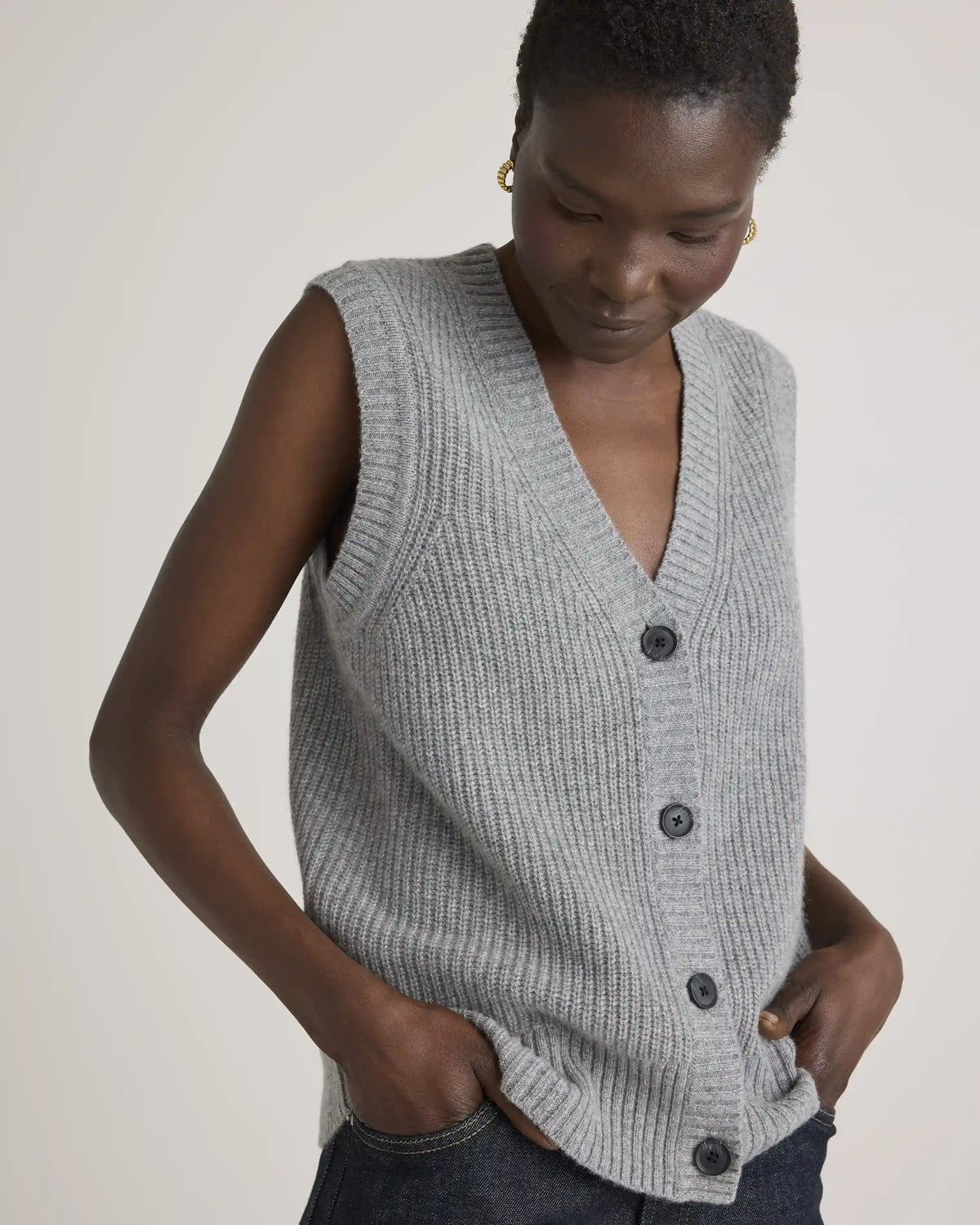Mongolian Cashmere Fisherman Sweater Vest