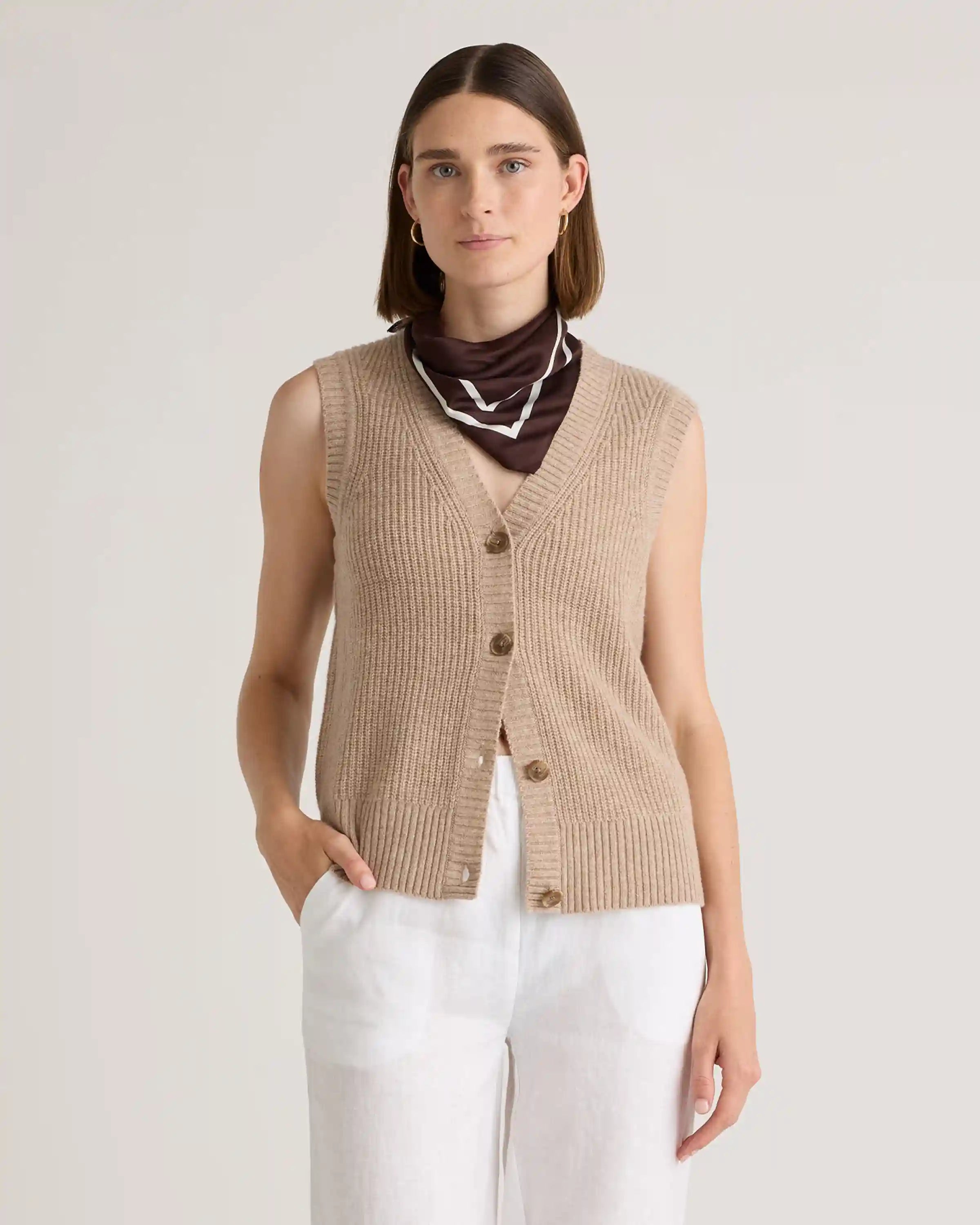 Mongolian Cashmere Fisherman Sweater Vest