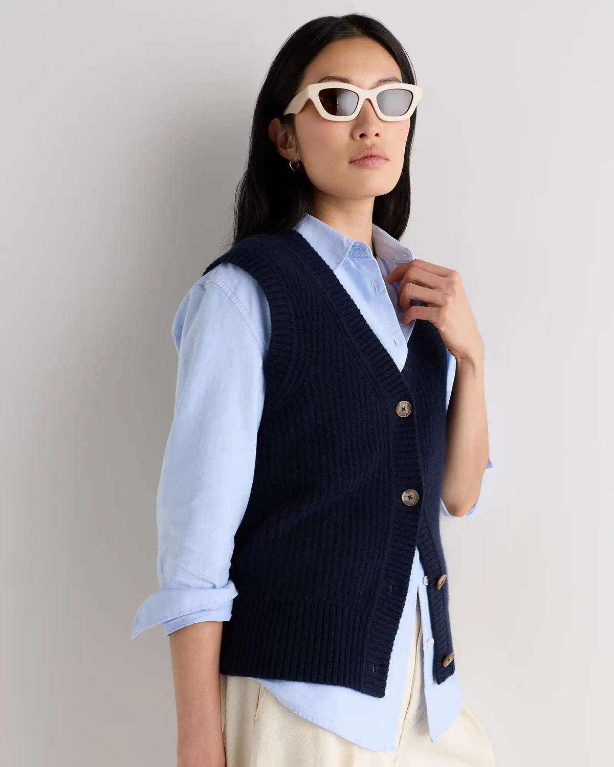 Mongolian Cashmere Fisherman Sweater Vest