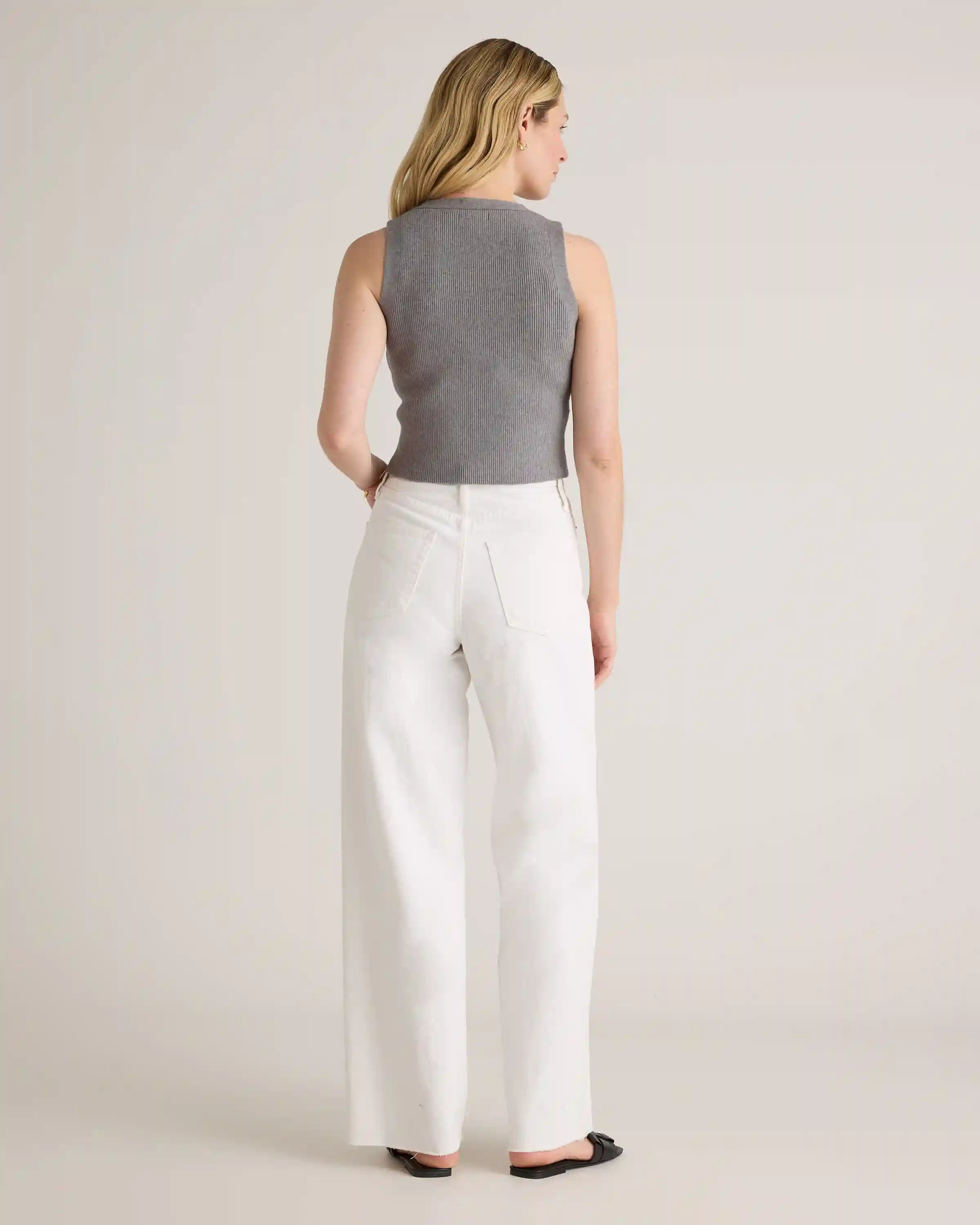 Eco-Knit Split Front Sweater Vest