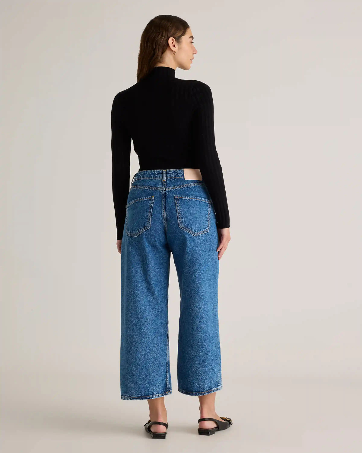 Cotton Cashmere Ribbed Turtleneck Bodysuit
