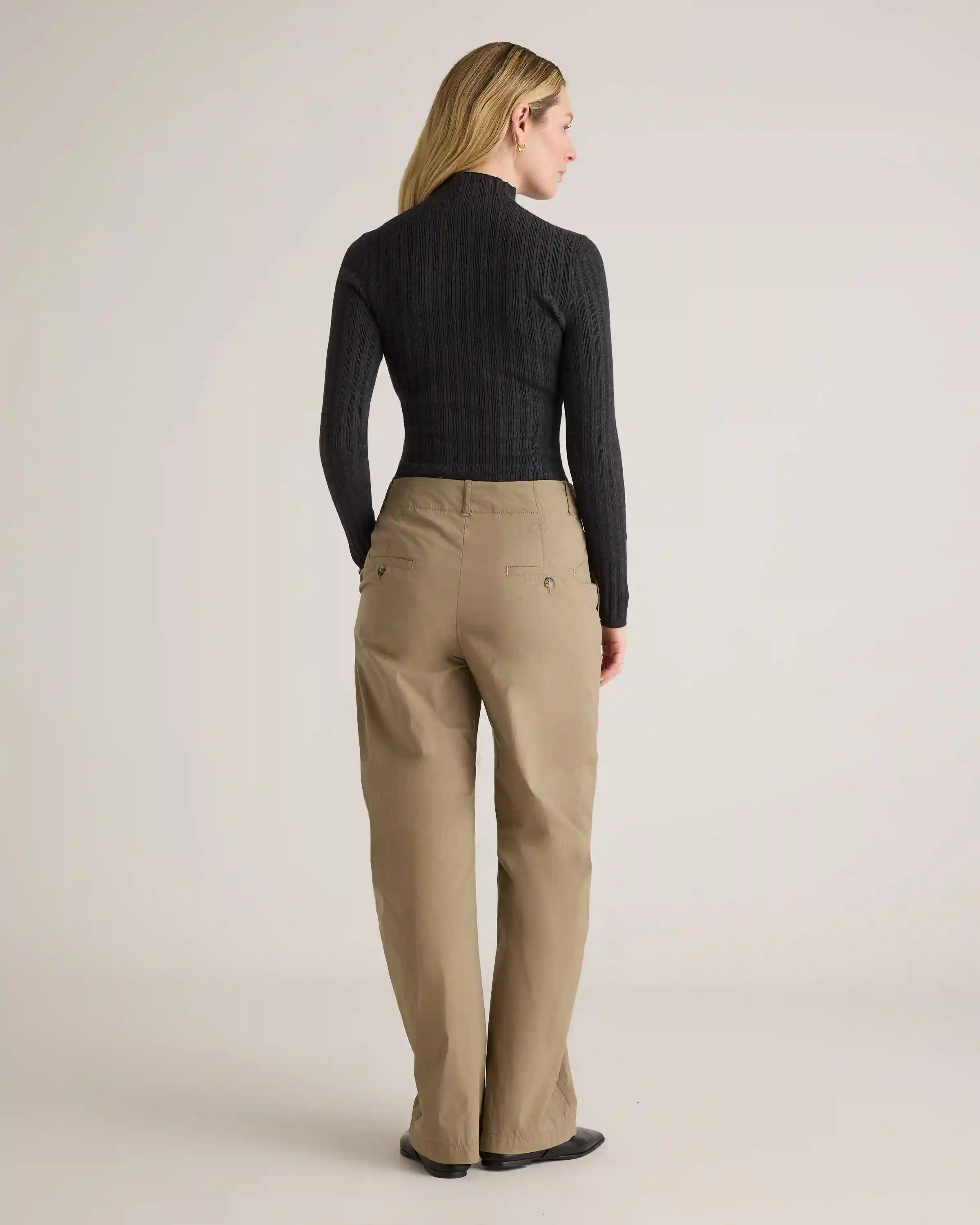 Cotton Cashmere Ribbed Turtleneck Bodysuit