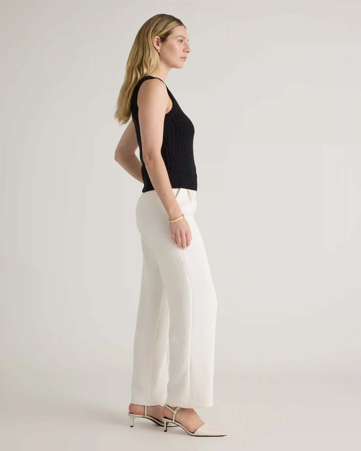 100% Organic Cotton Waffle Cropped Sweater Tank