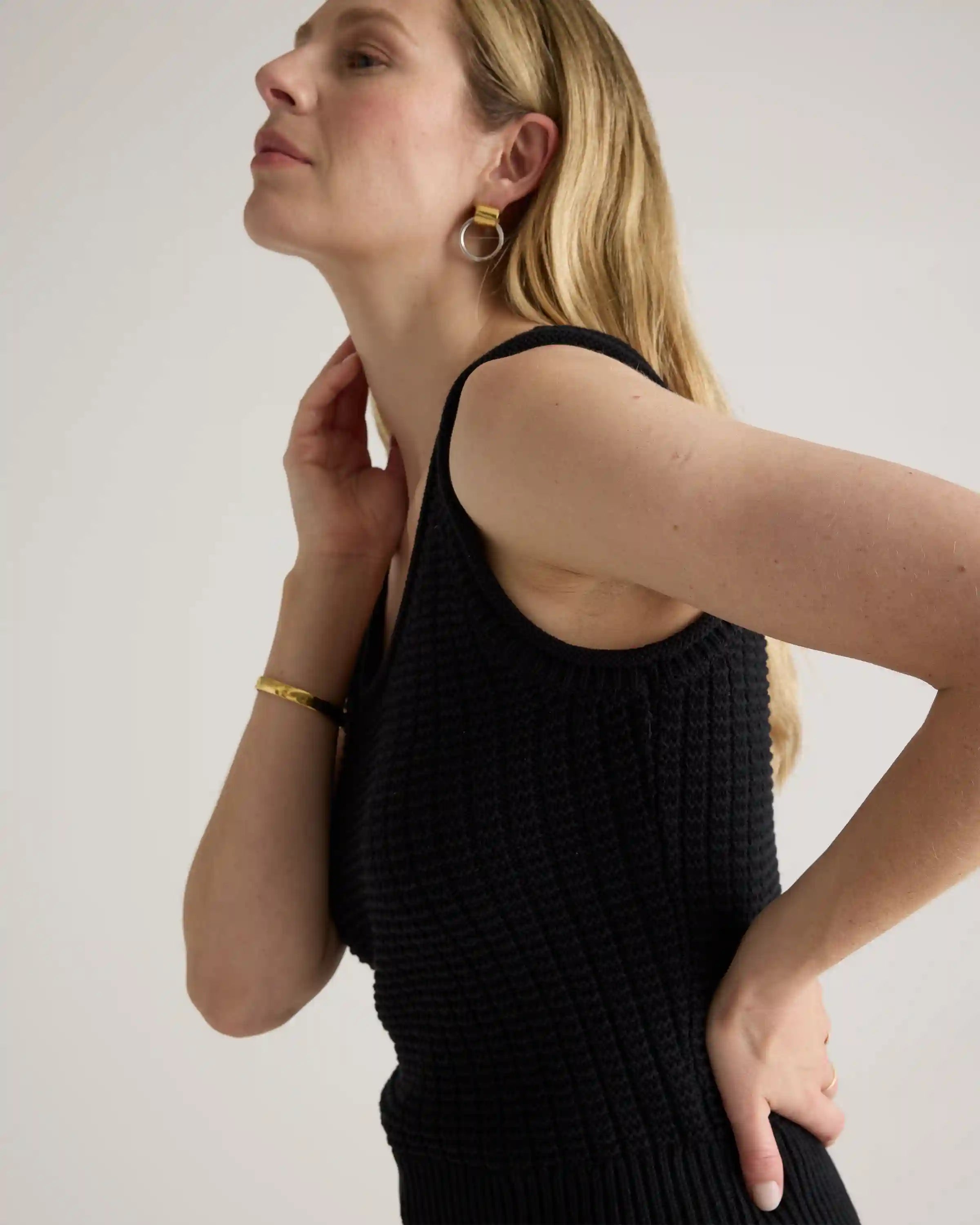 100% Organic Cotton Waffle Cropped Sweater Tank