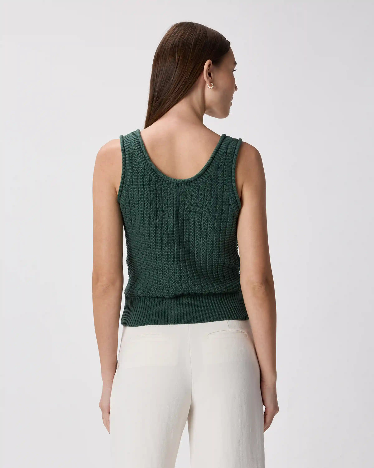 100% Organic Cotton Waffle Cropped Sweater Tank