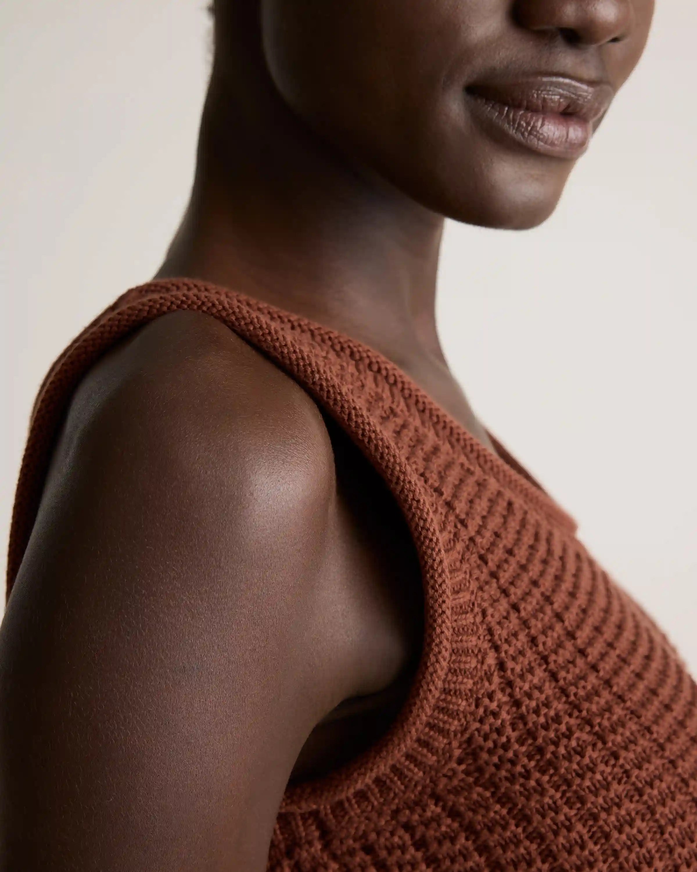 100% Organic Cotton Waffle Cropped Sweater Tank