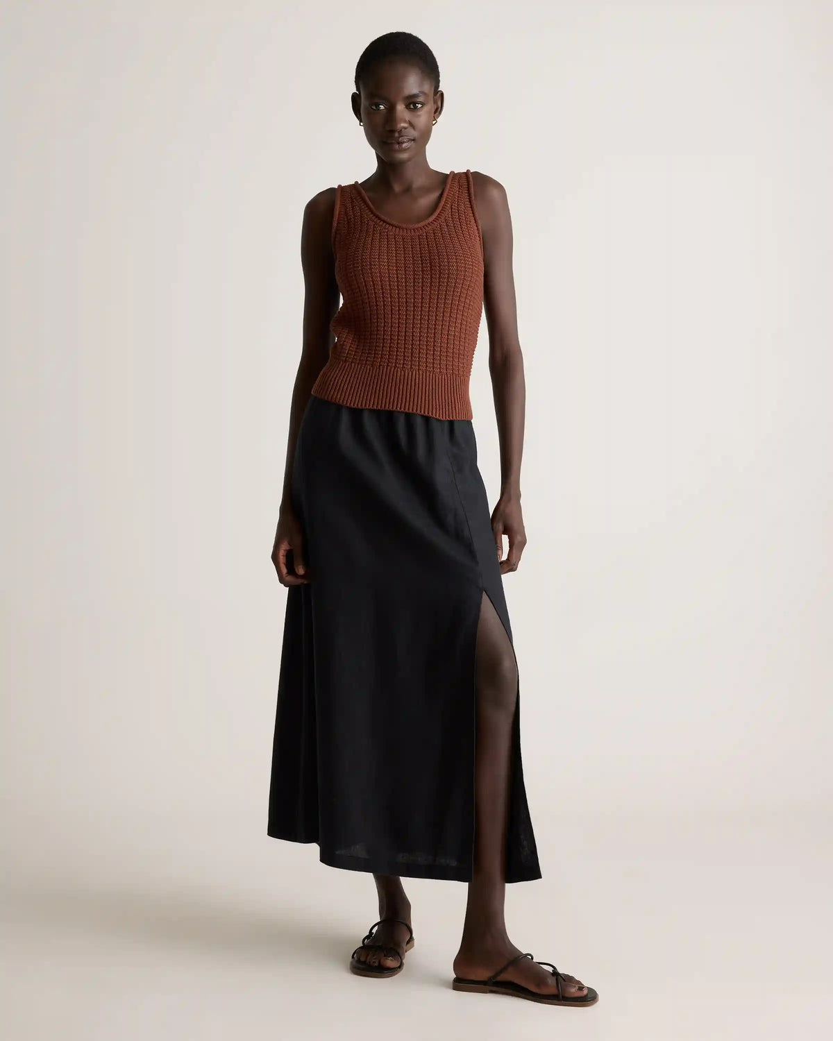 100% Organic Cotton Waffle Cropped Sweater Tank