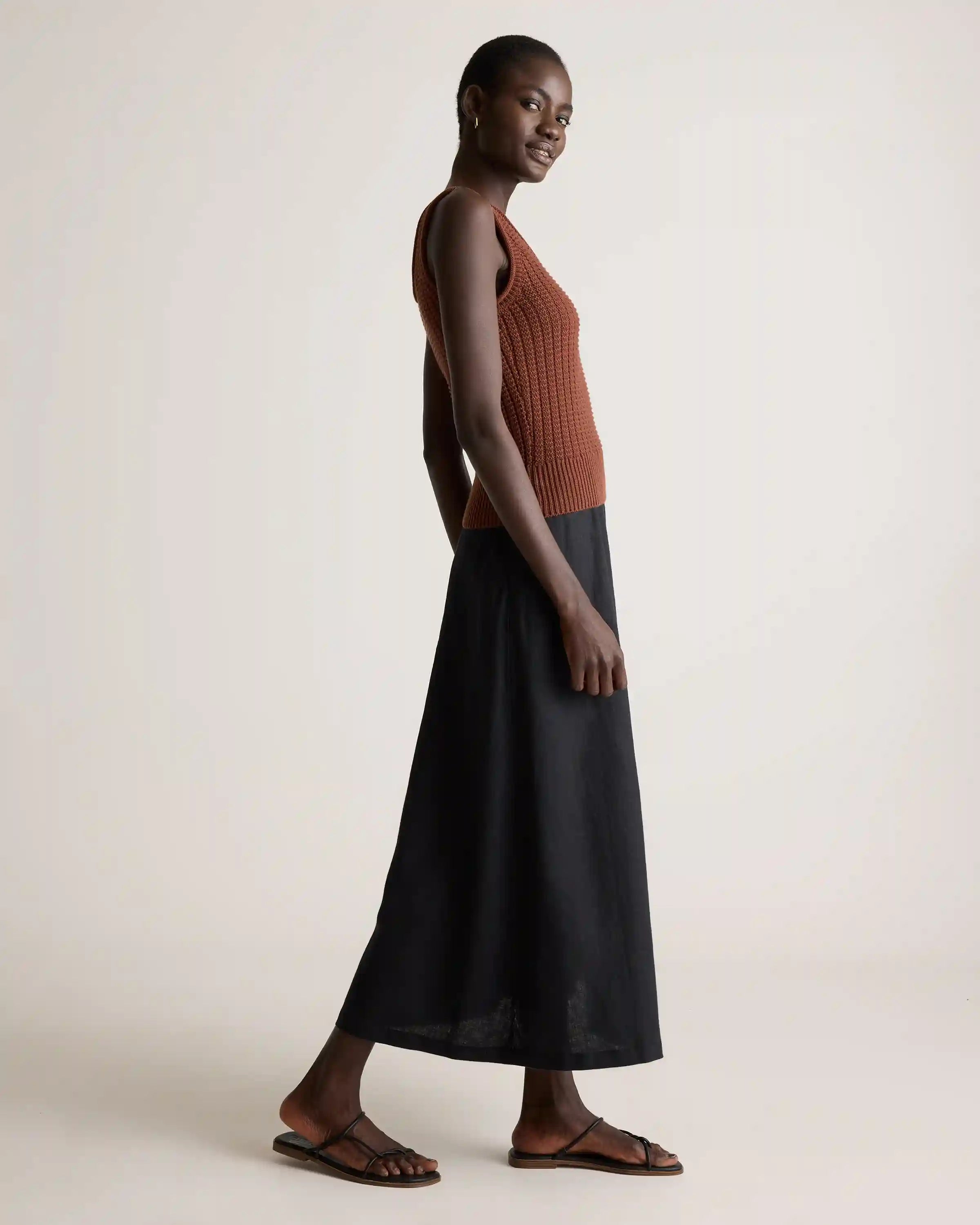 100% Organic Cotton Waffle Cropped Sweater Tank