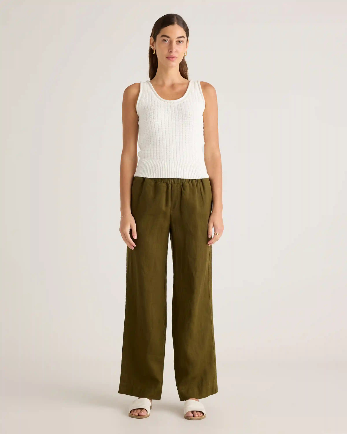 100% Organic Cotton Waffle Cropped Sweater Tank