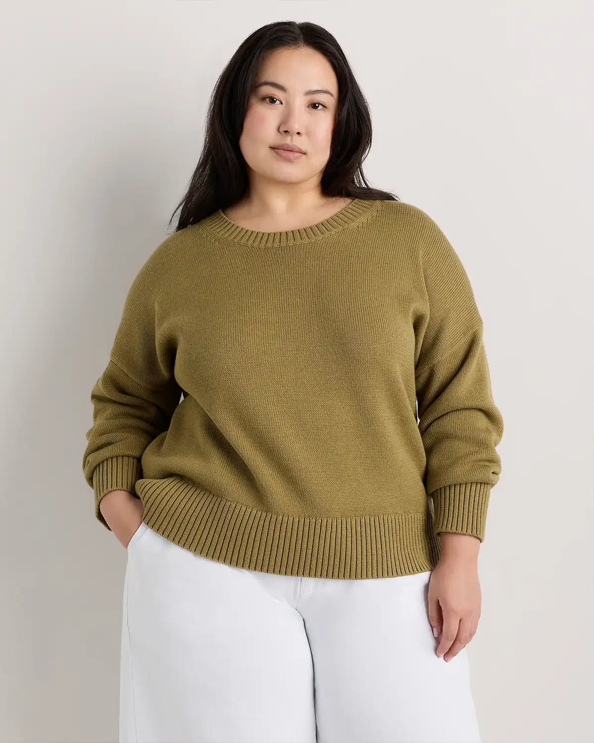 100% Organic Cotton Boyfriend Crew Sweater
