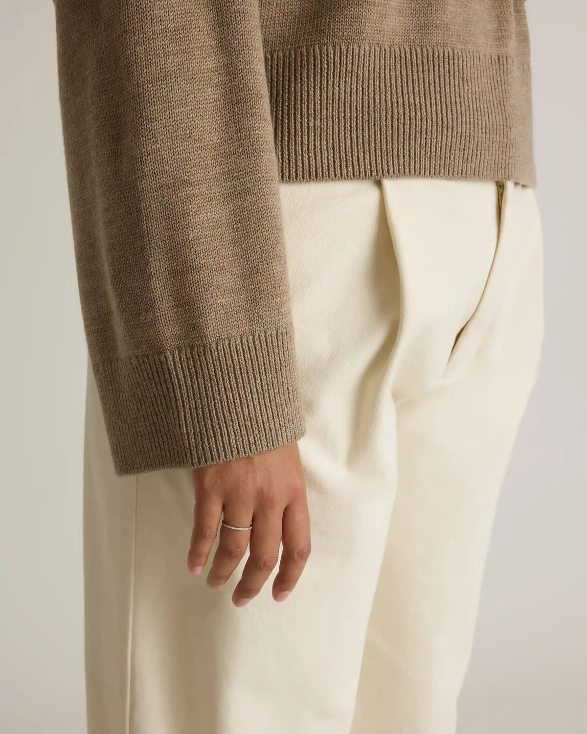 Australian Merino Wool Cropped Mock Neck Sweater