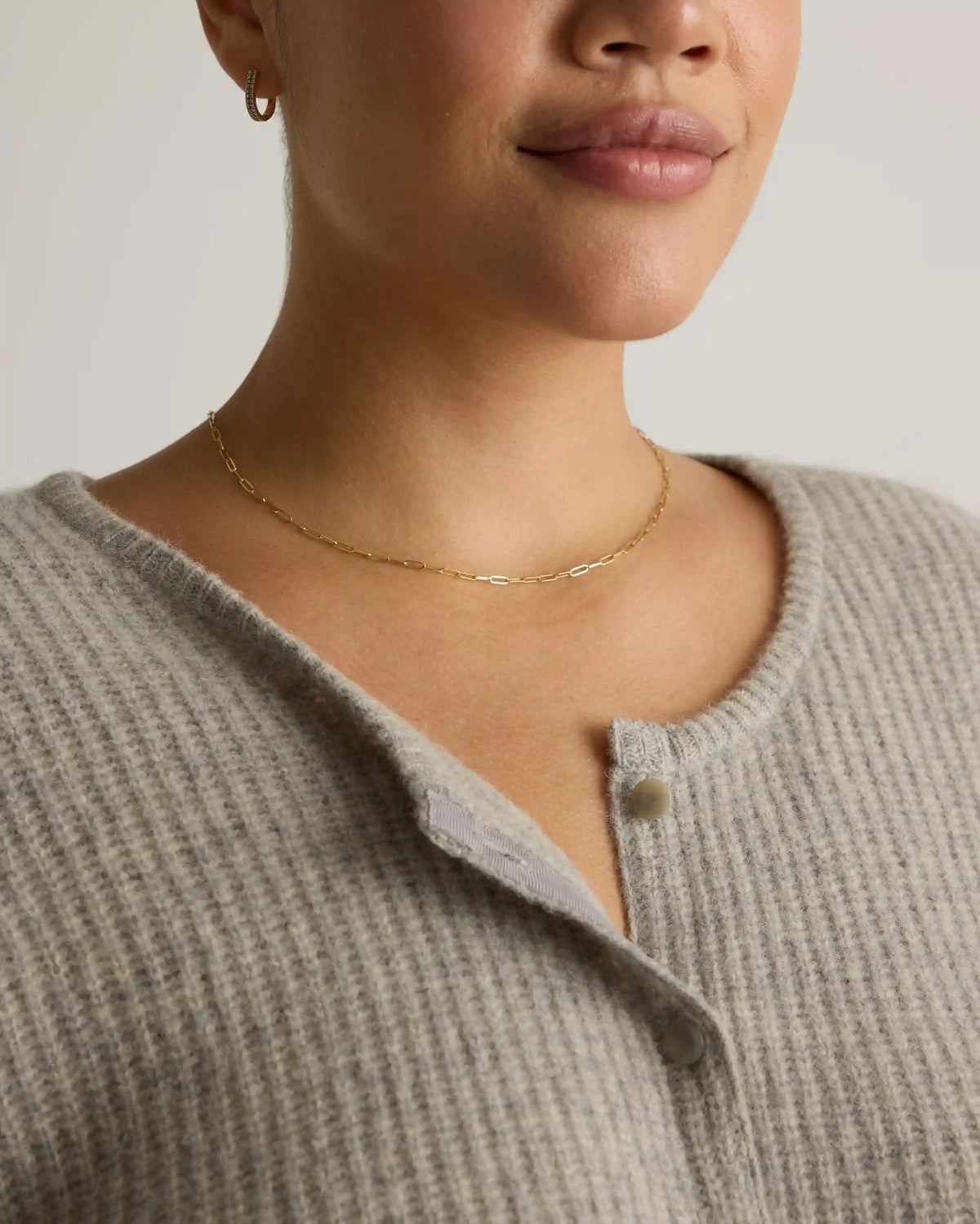 100% Yak Soft Rib Crew Cardigan