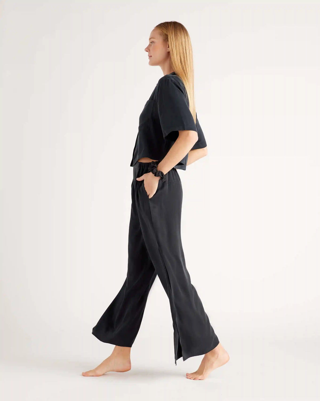 100% Washable Silk Pajama Button Up Top