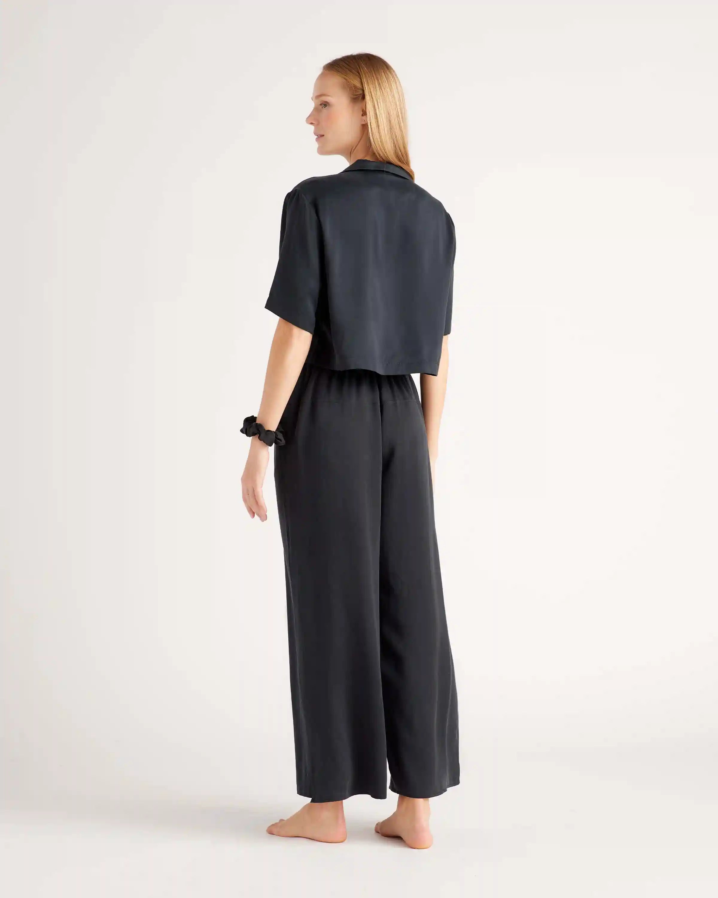 100% Washable Silk Pajama Button Up Top