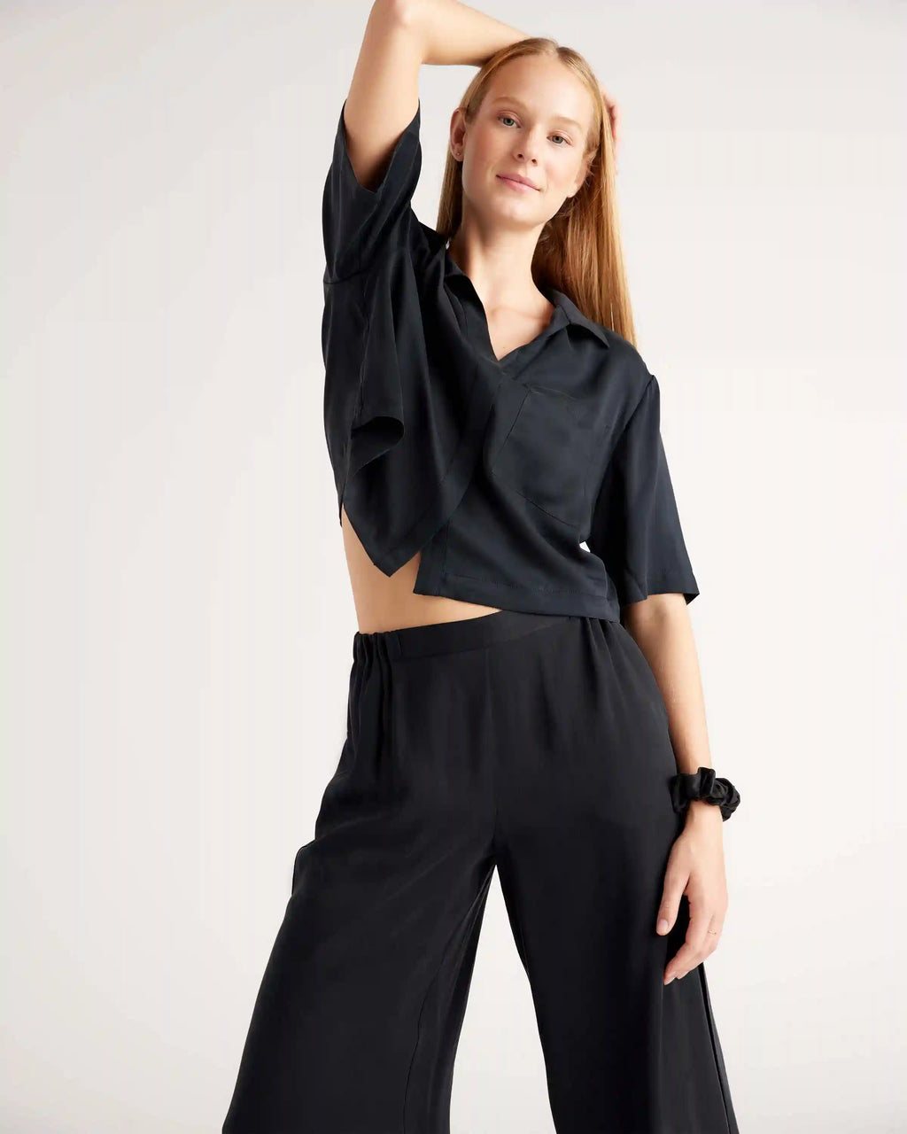 100% Washable Silk Pajama Button Up Top