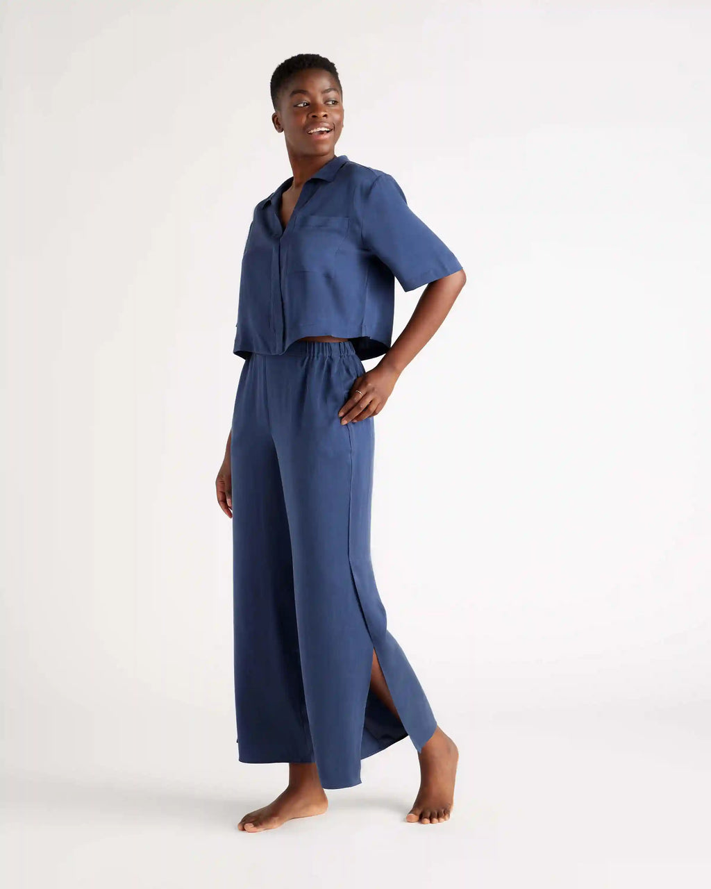 100% Washable Silk Pajama Button Up Top