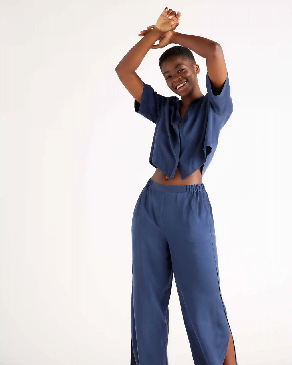 100% Washable Silk Pajama Button Up Top