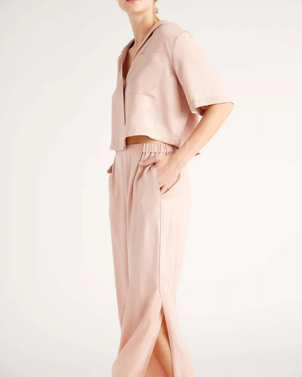 100% Washable Silk Pajama Button Up Top