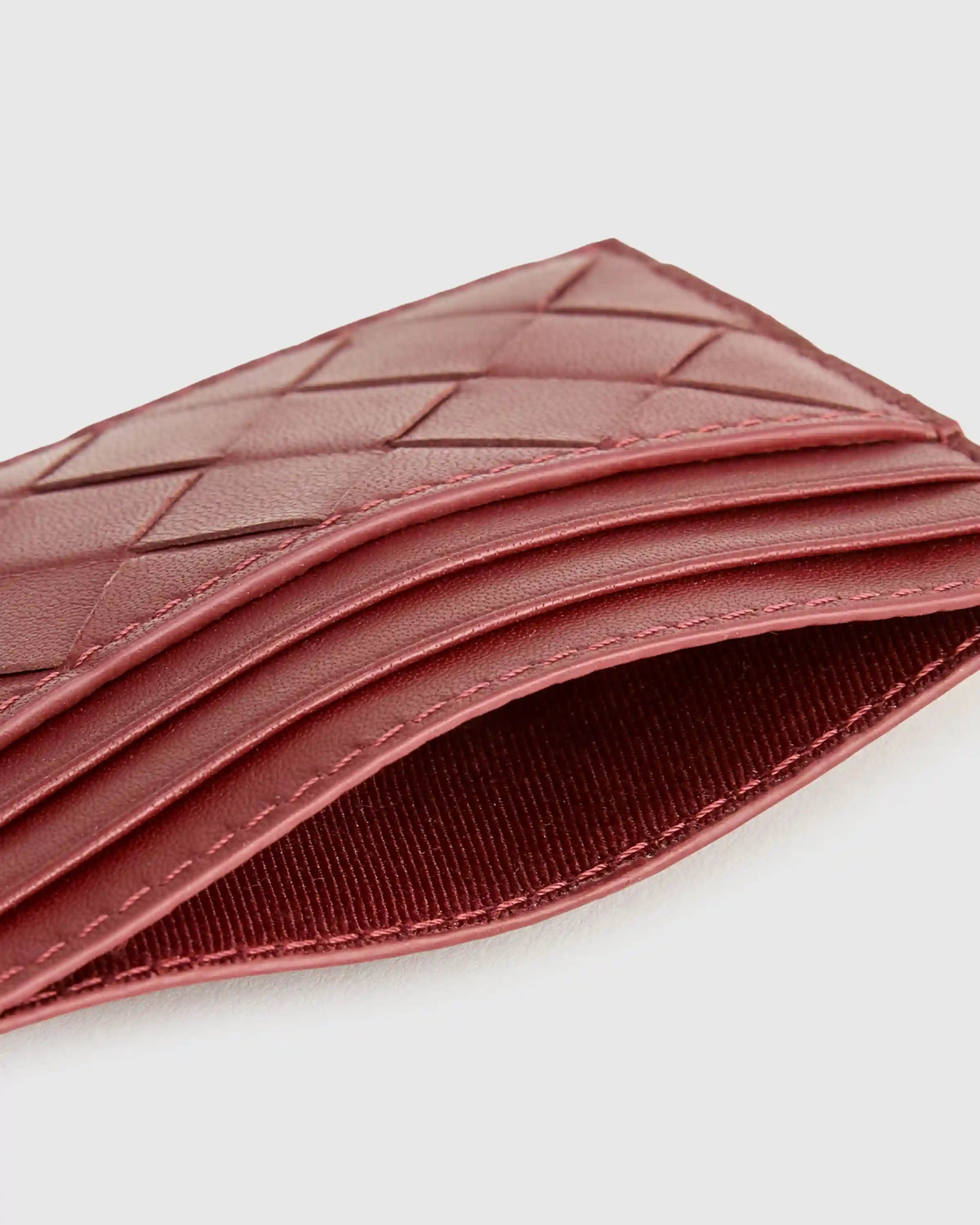 Italian Handwoven Leather Small Card Case