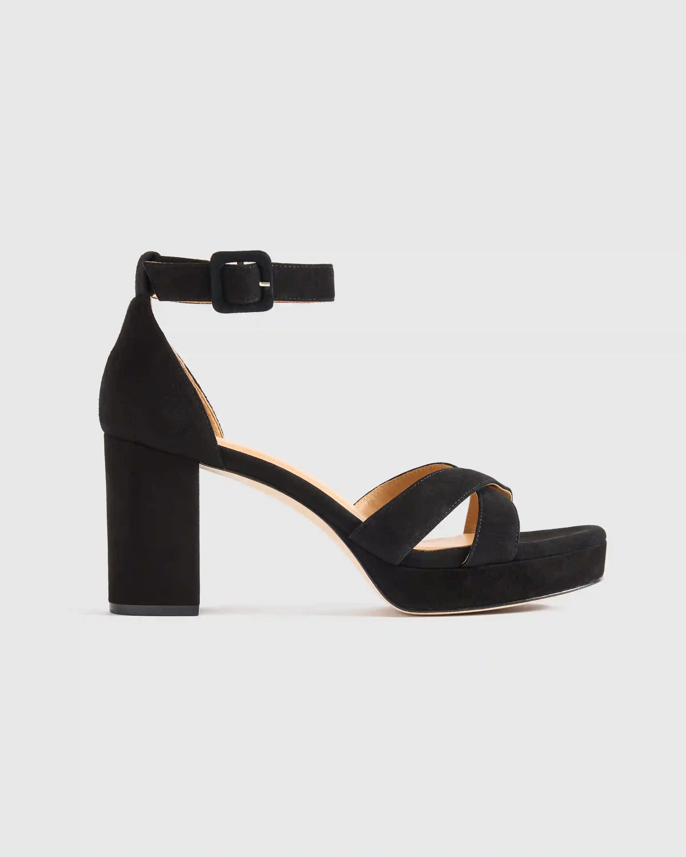 Italian Leather Crisscross Platform Sandal