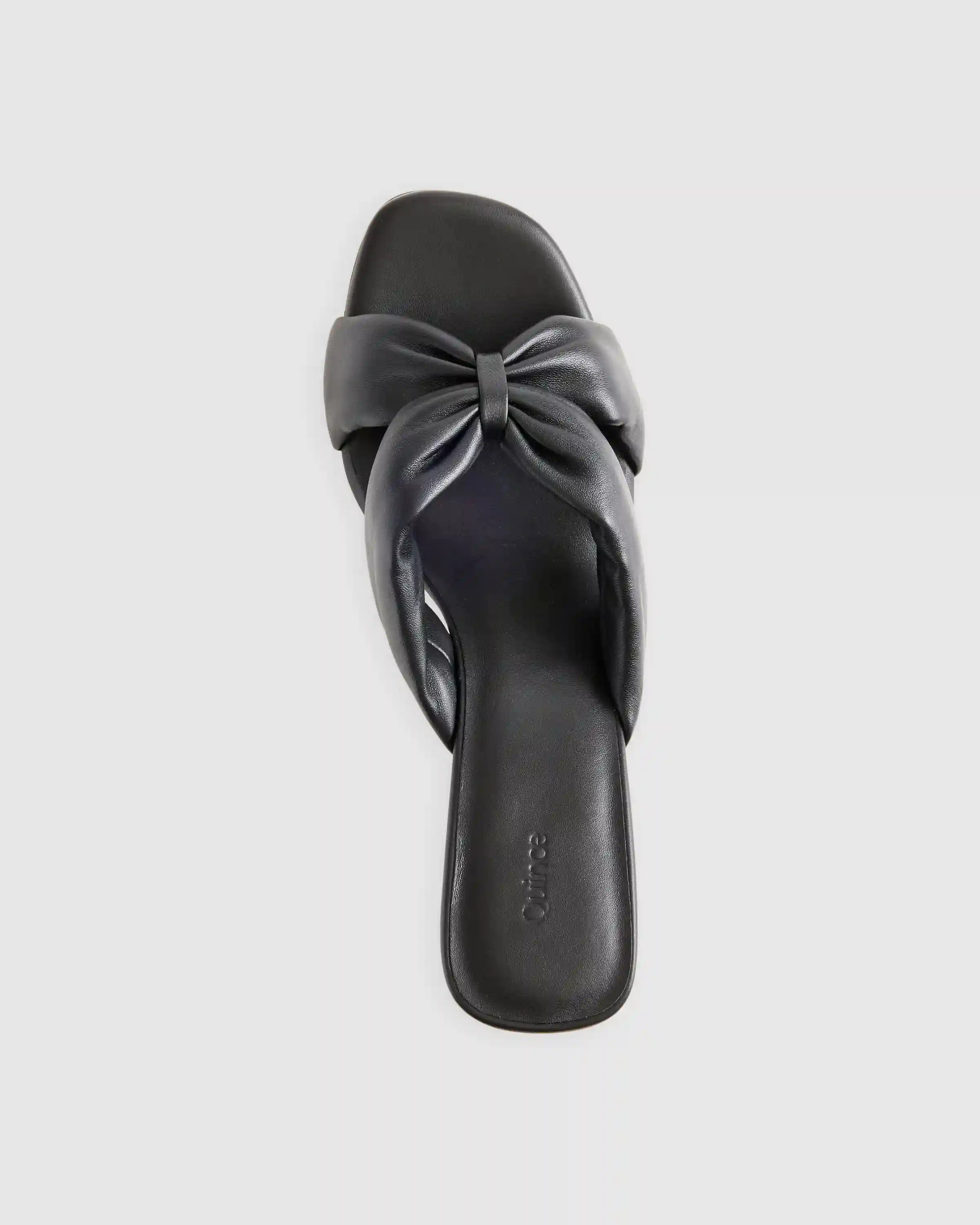 Italian Leather Twist Mid Heel Mule