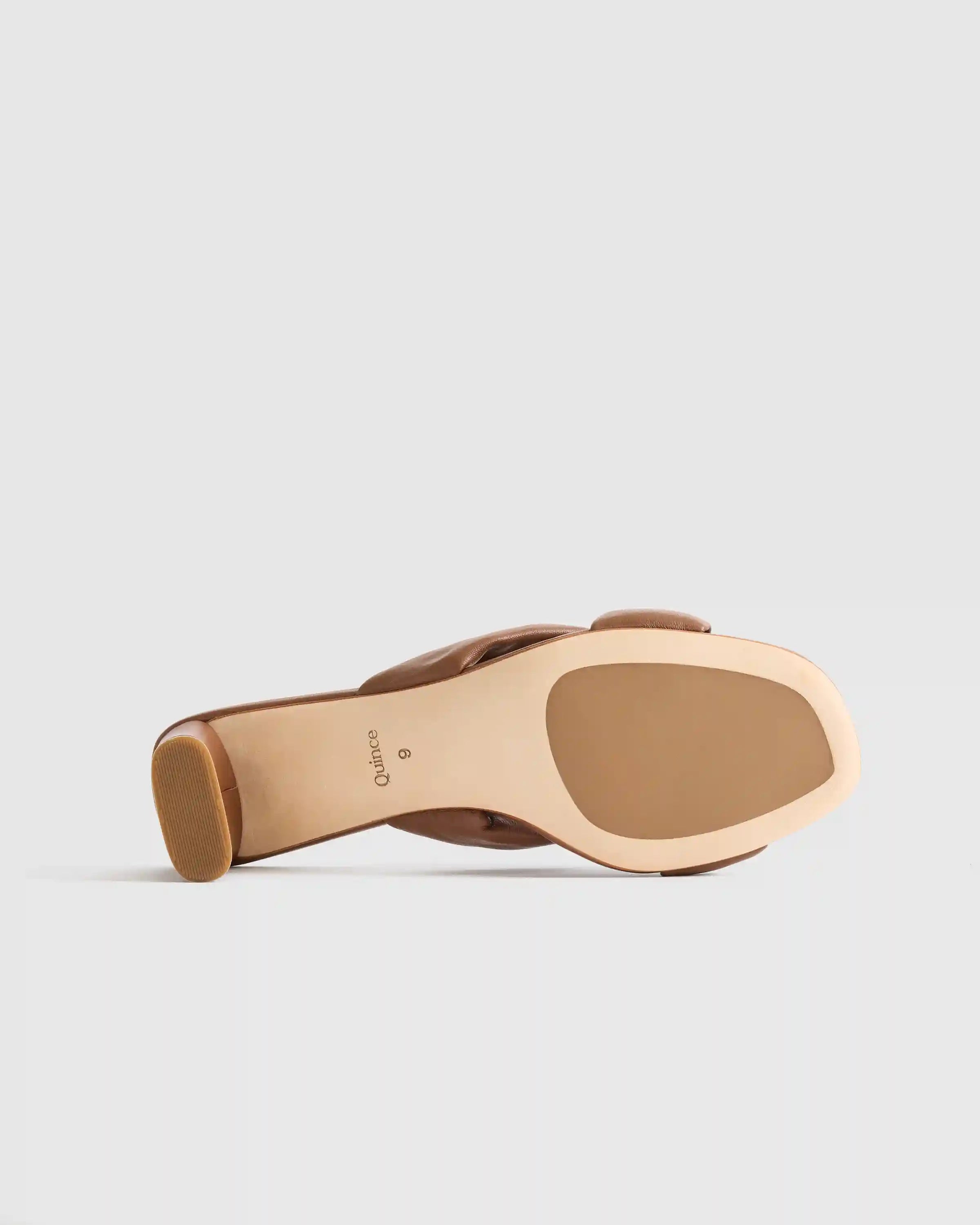 Italian Leather Twist Mid Heel Mule