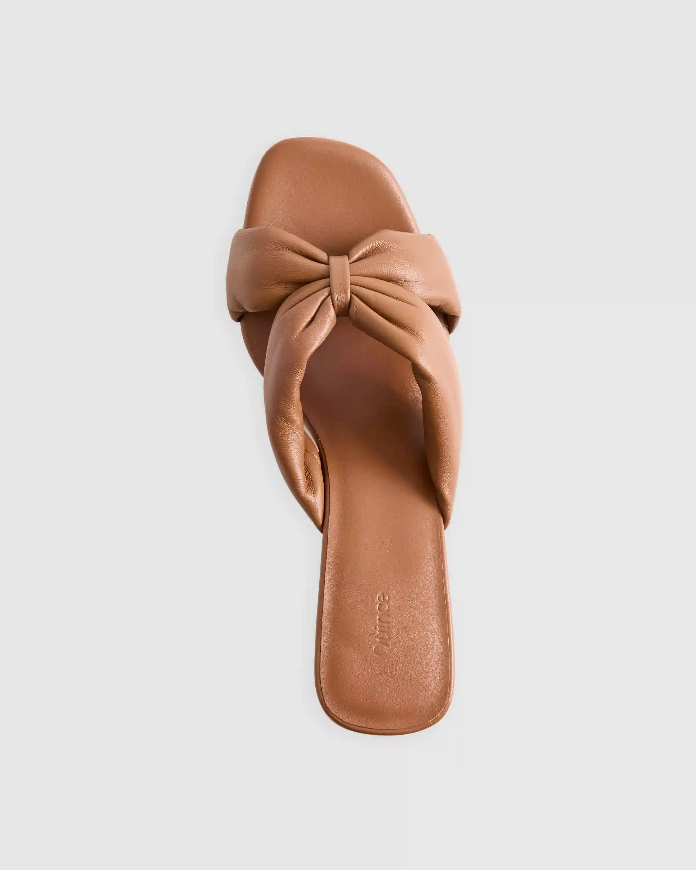 Italian Leather Twist Mid Heel Mule