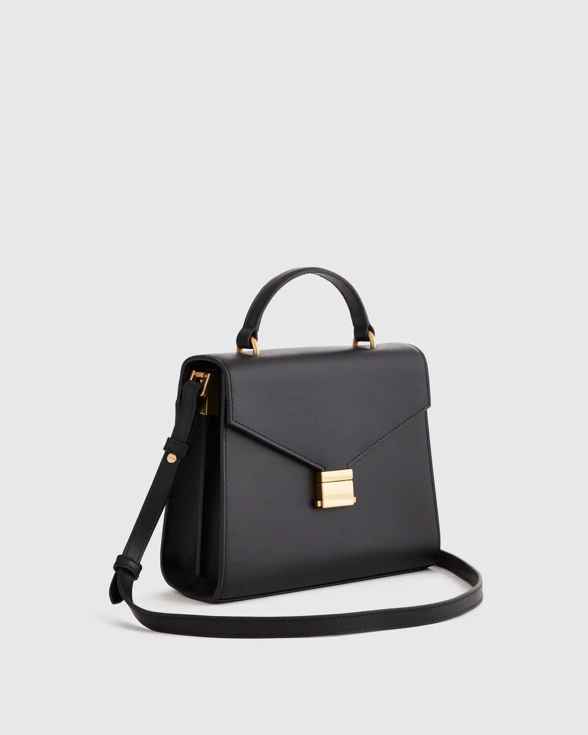 Italian Leather Top Handle Crossbody Satchel
