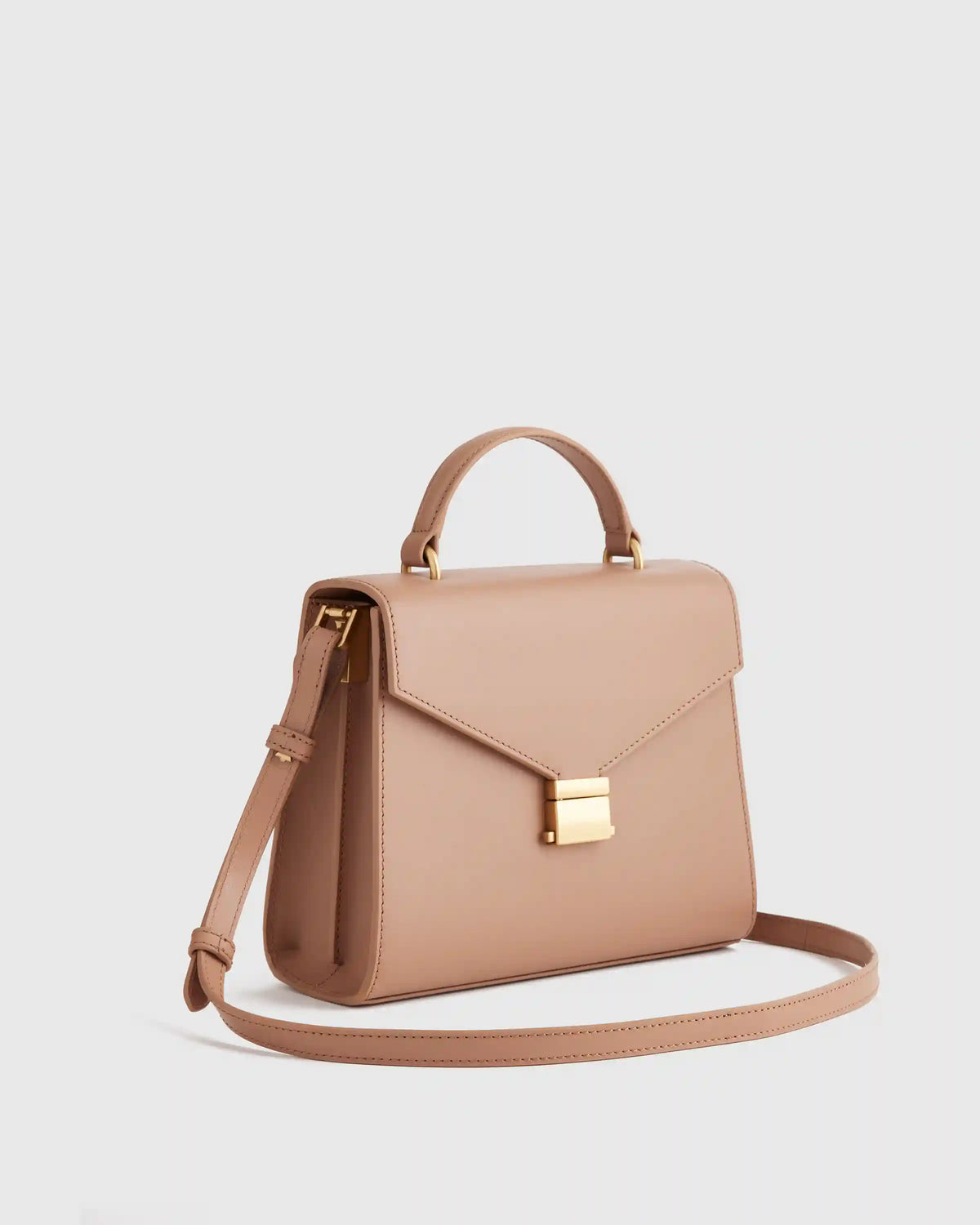 Italian Leather Top Handle Crossbody Satchel