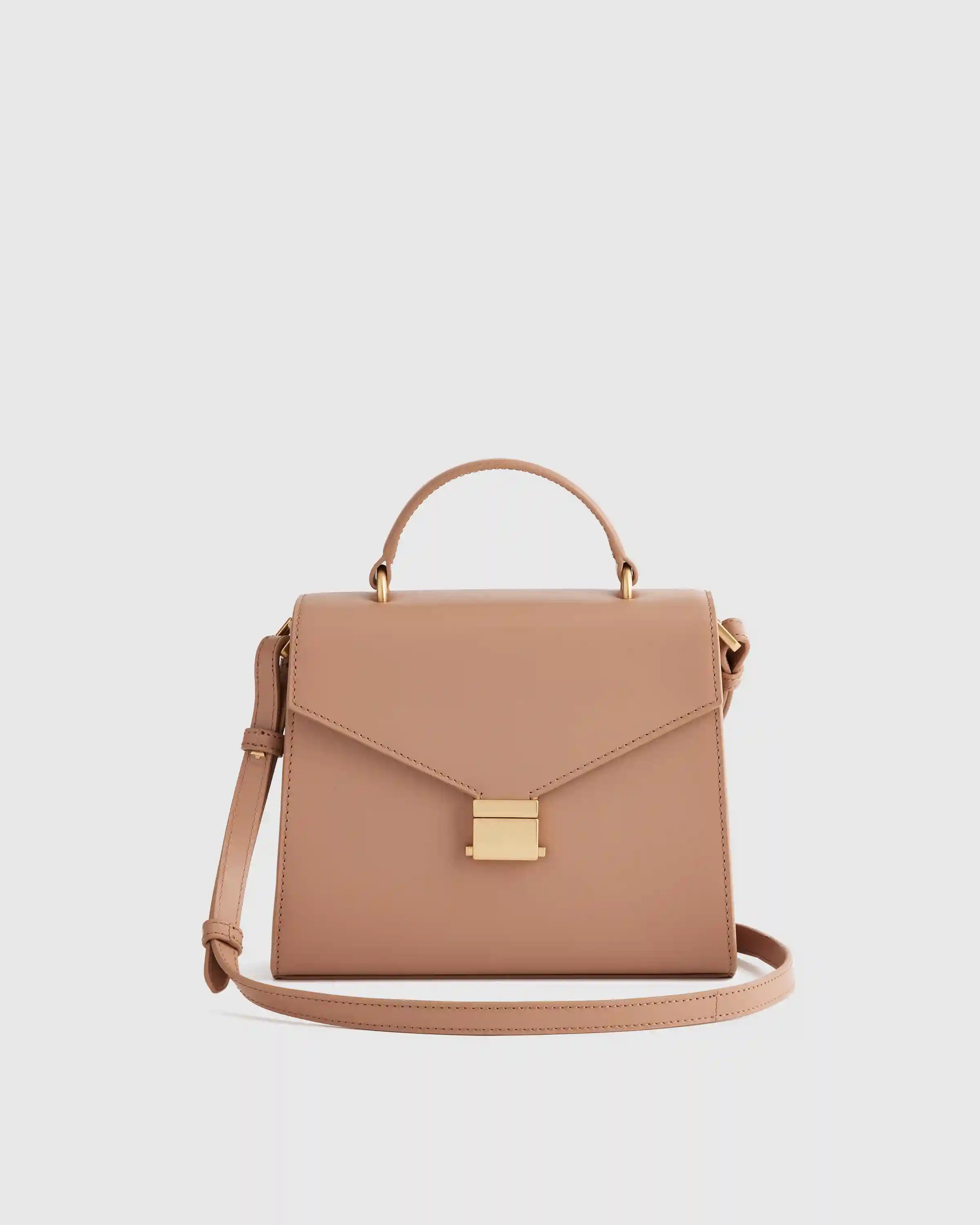 Italian Leather Top Handle Crossbody Satchel
