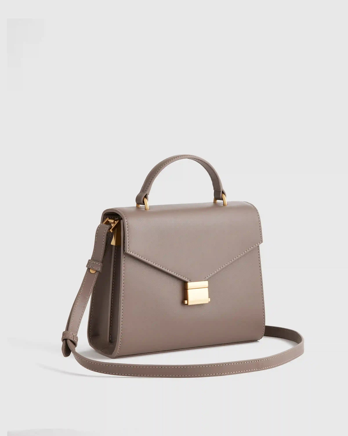 Italian Leather Top Handle Crossbody Satchel