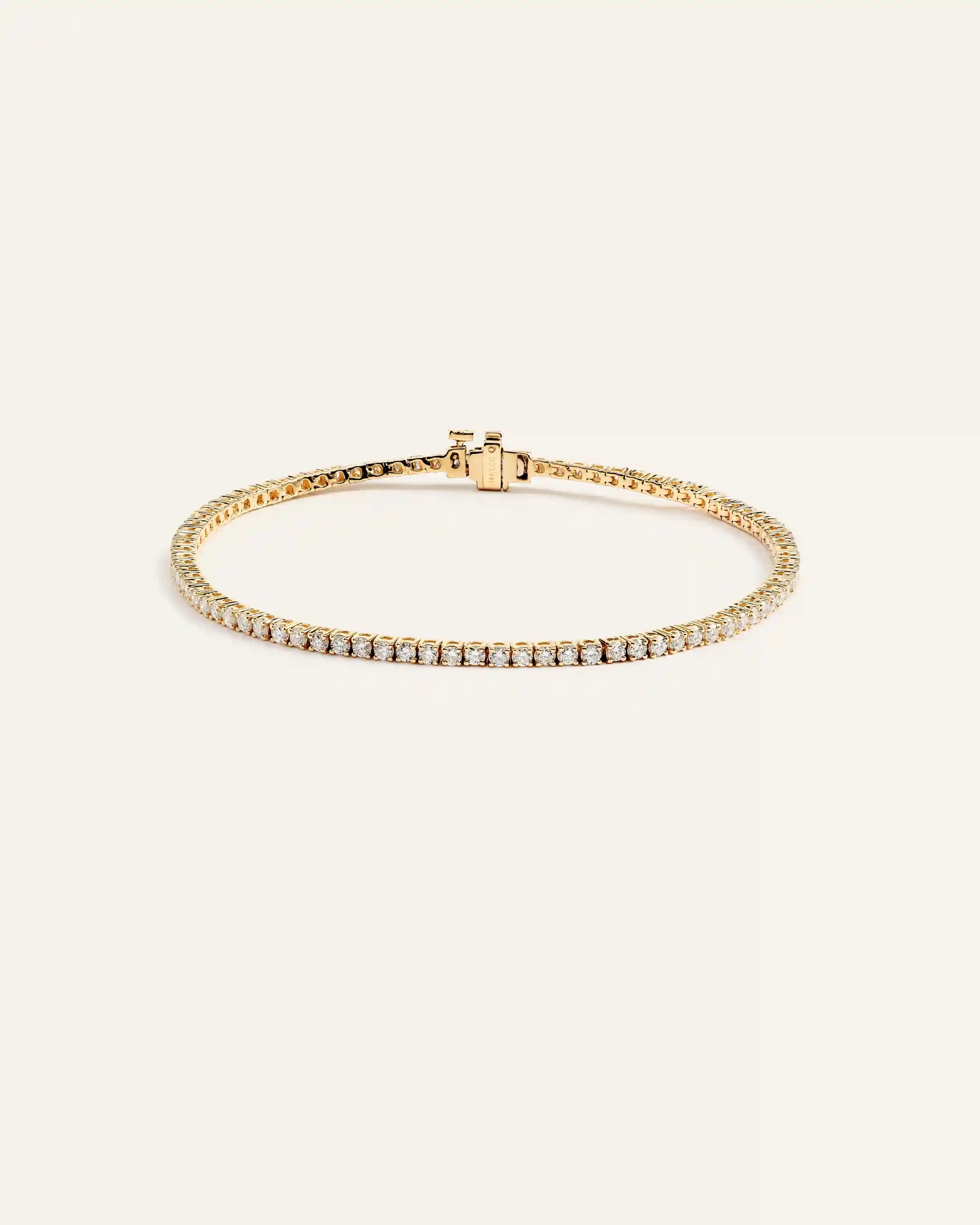 14K Gold Lab Grown Diamond Tennis Bracelet - 2ctw