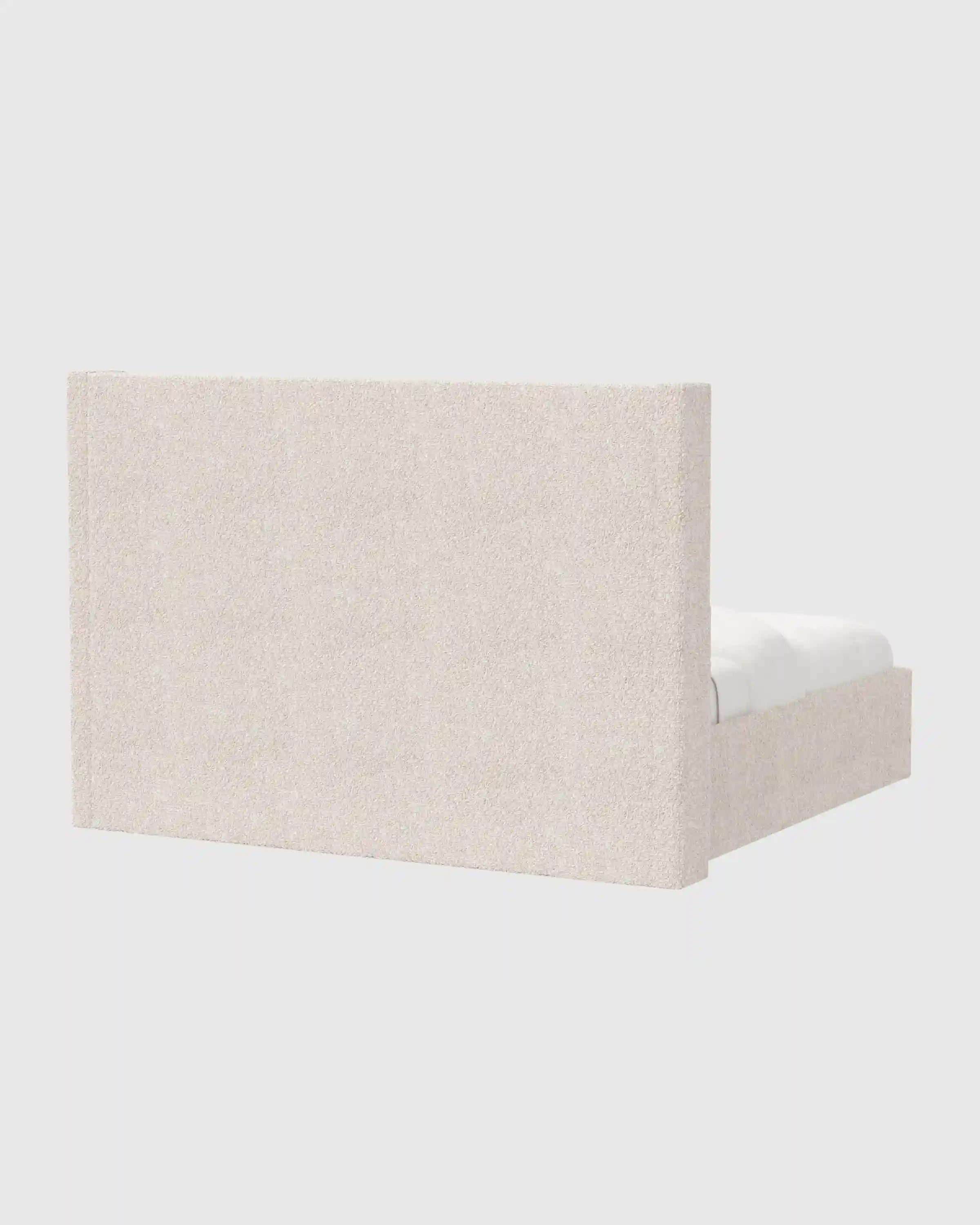 Plush Boucle Wingback Bed