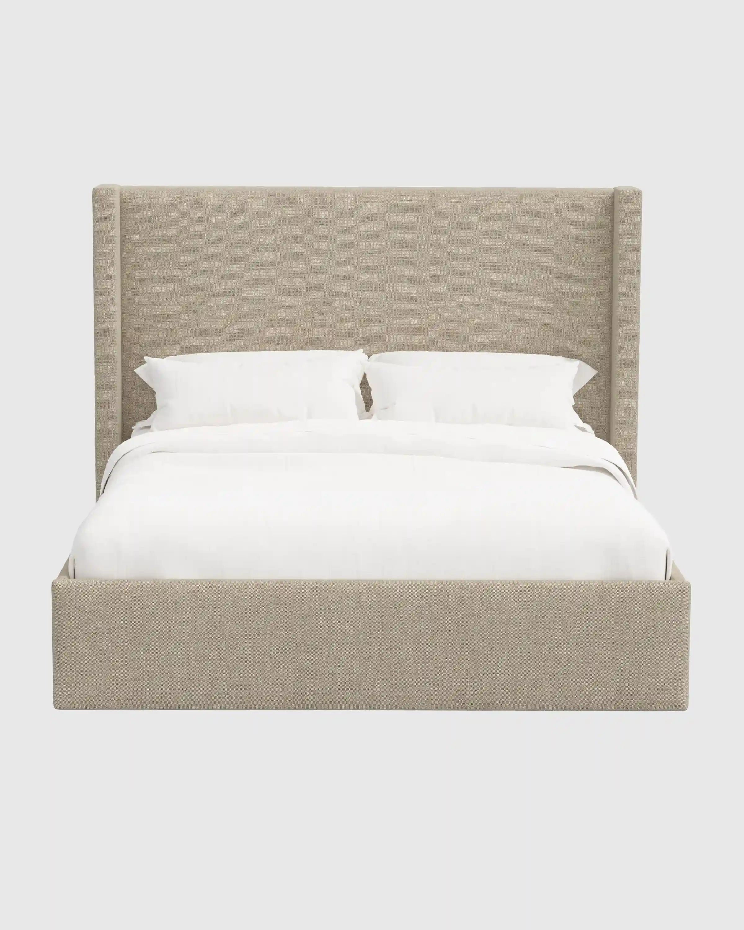 100% Linen Wingback Bed