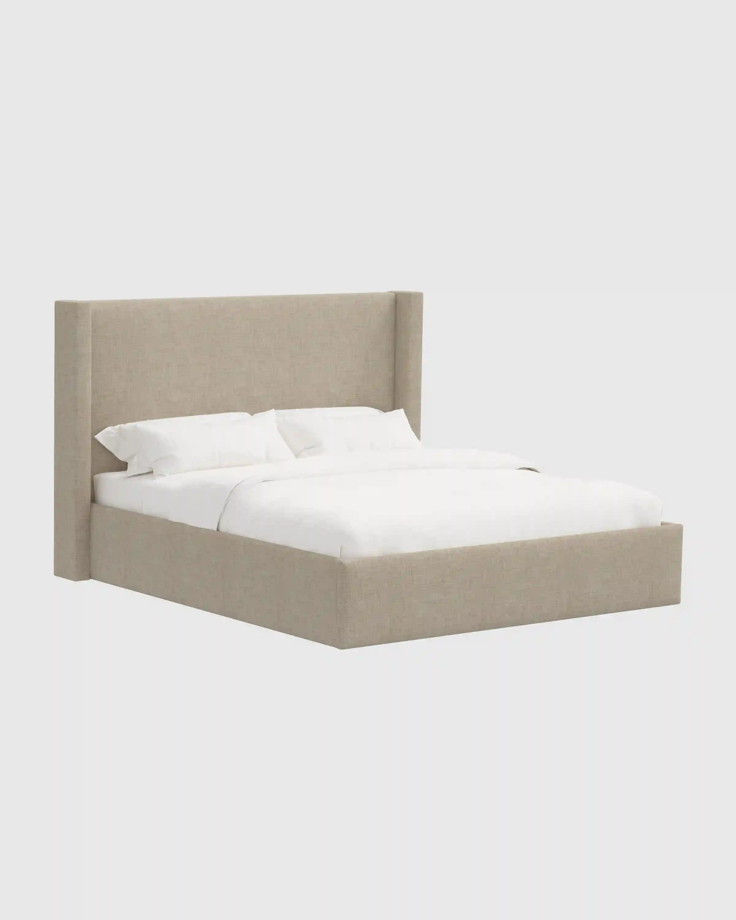 100% Linen Wingback Bed