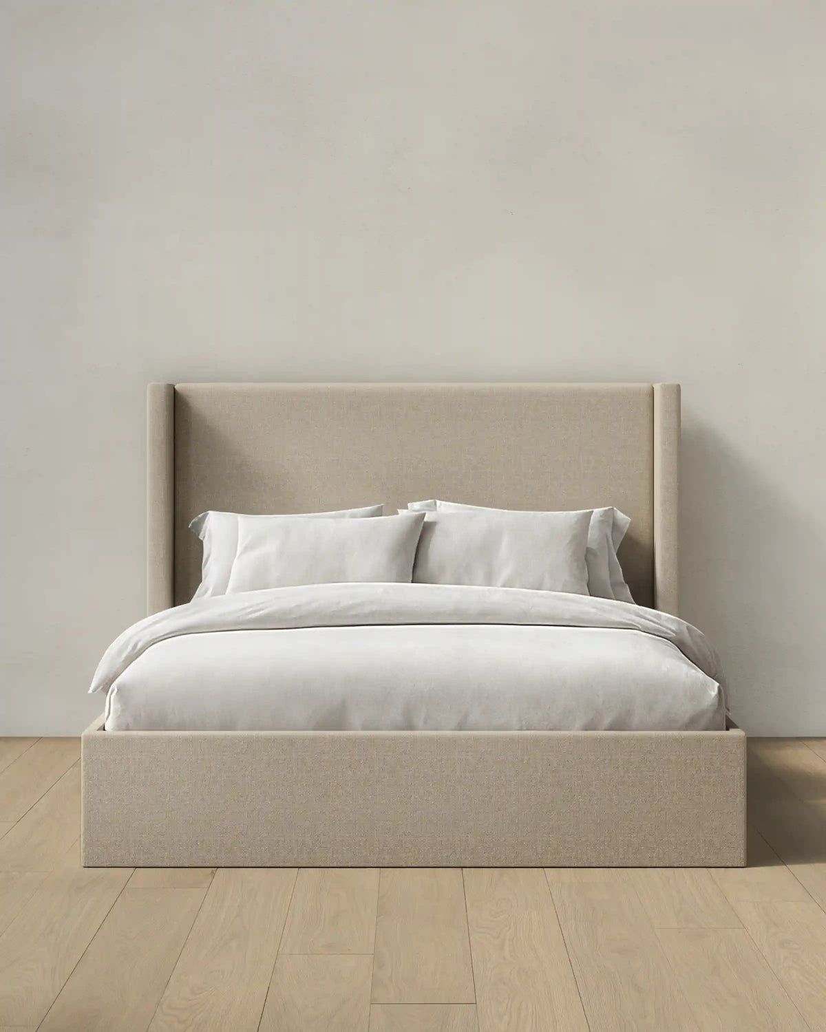 100% Linen Wingback Bed