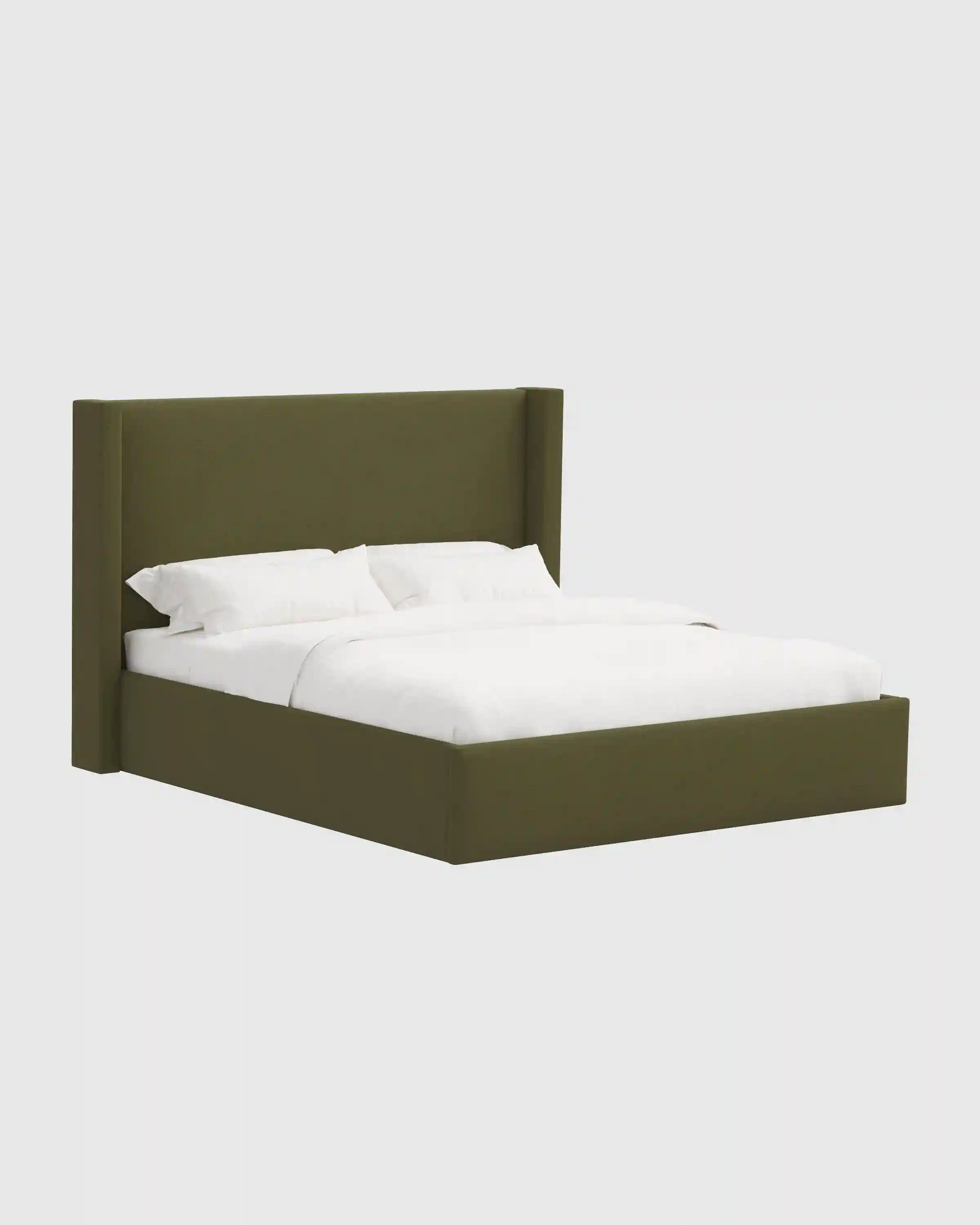 100% Linen Wingback Bed