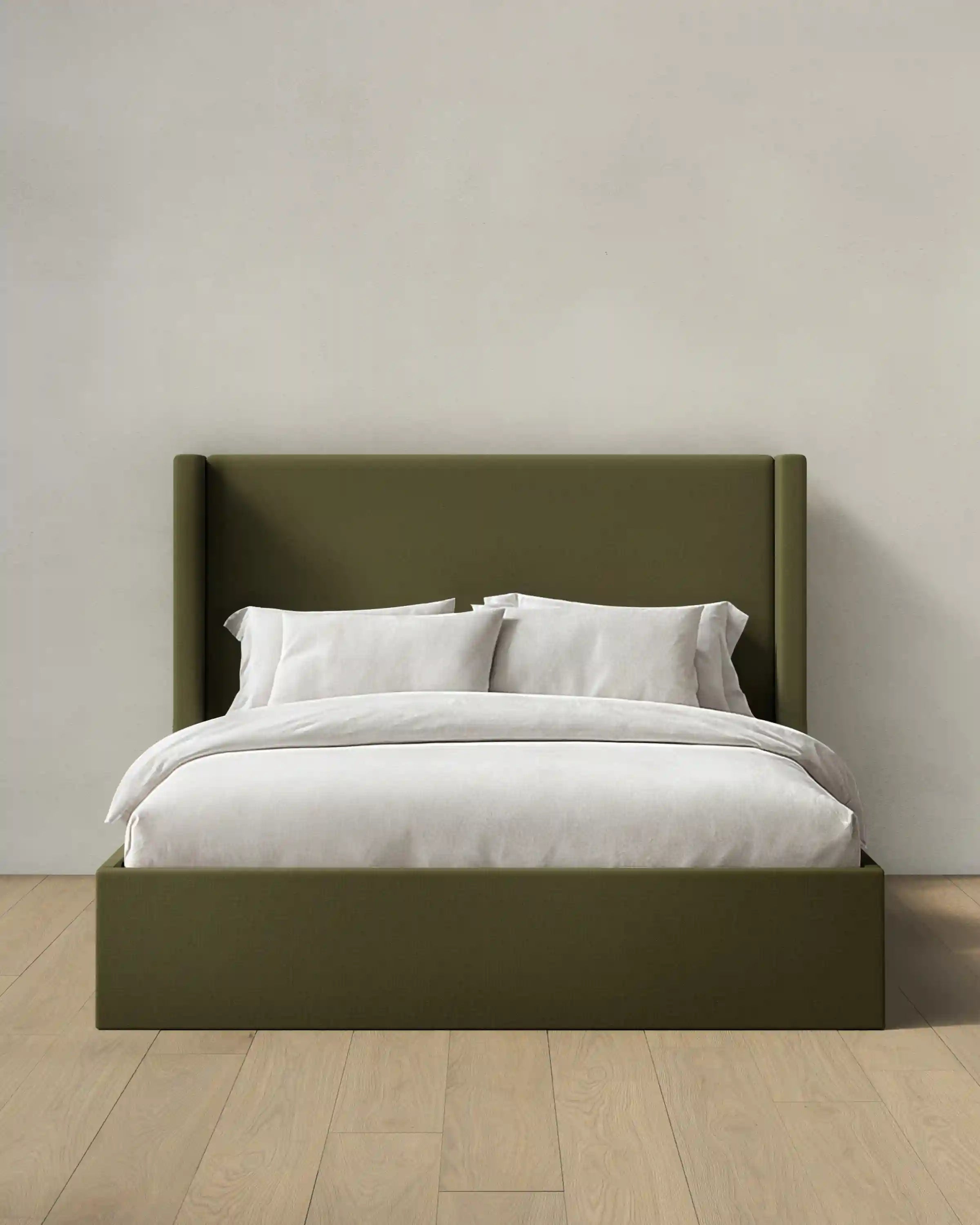 100% Linen Wingback Bed